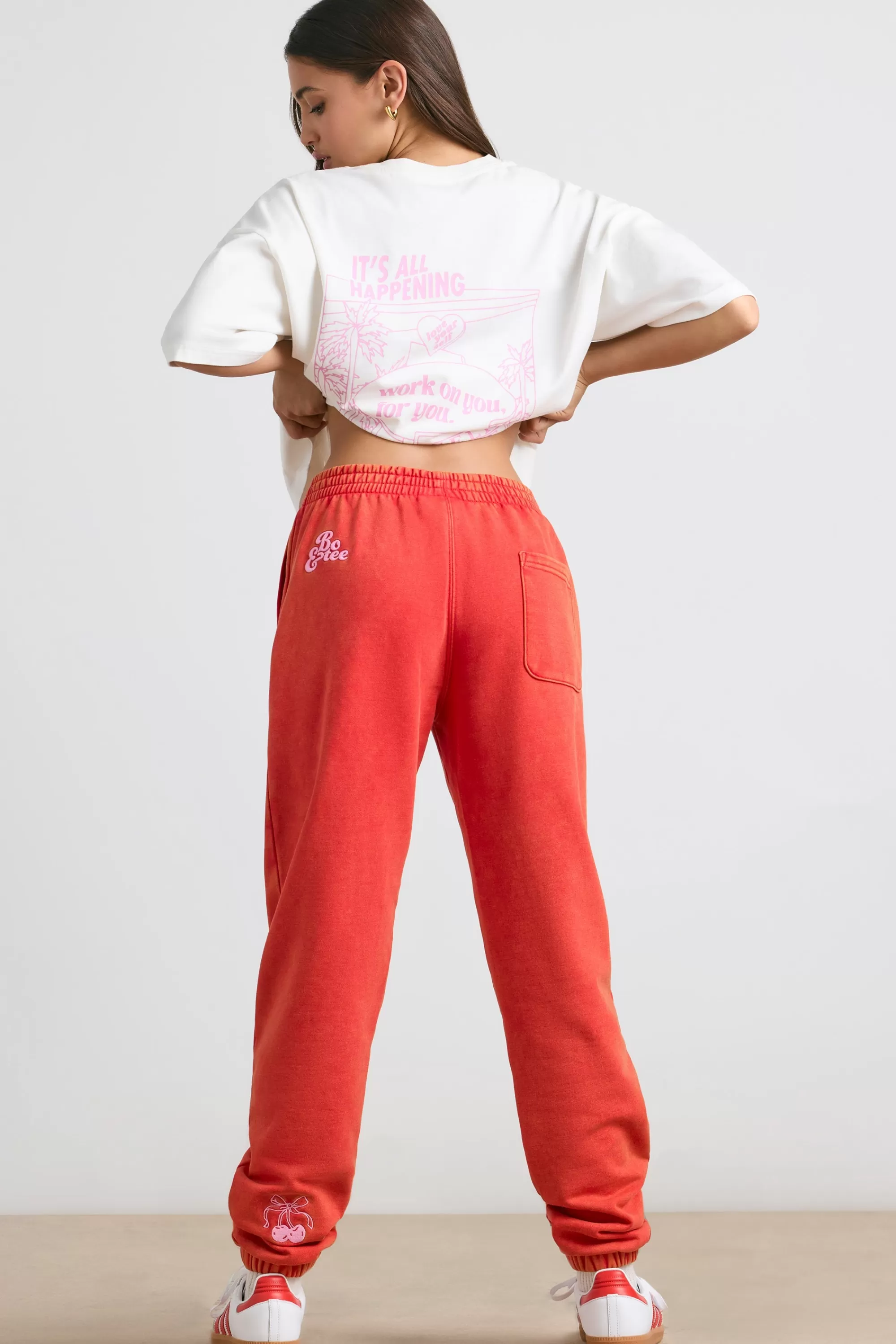 Oh Polly Oversized Joggers in Red Best Sale