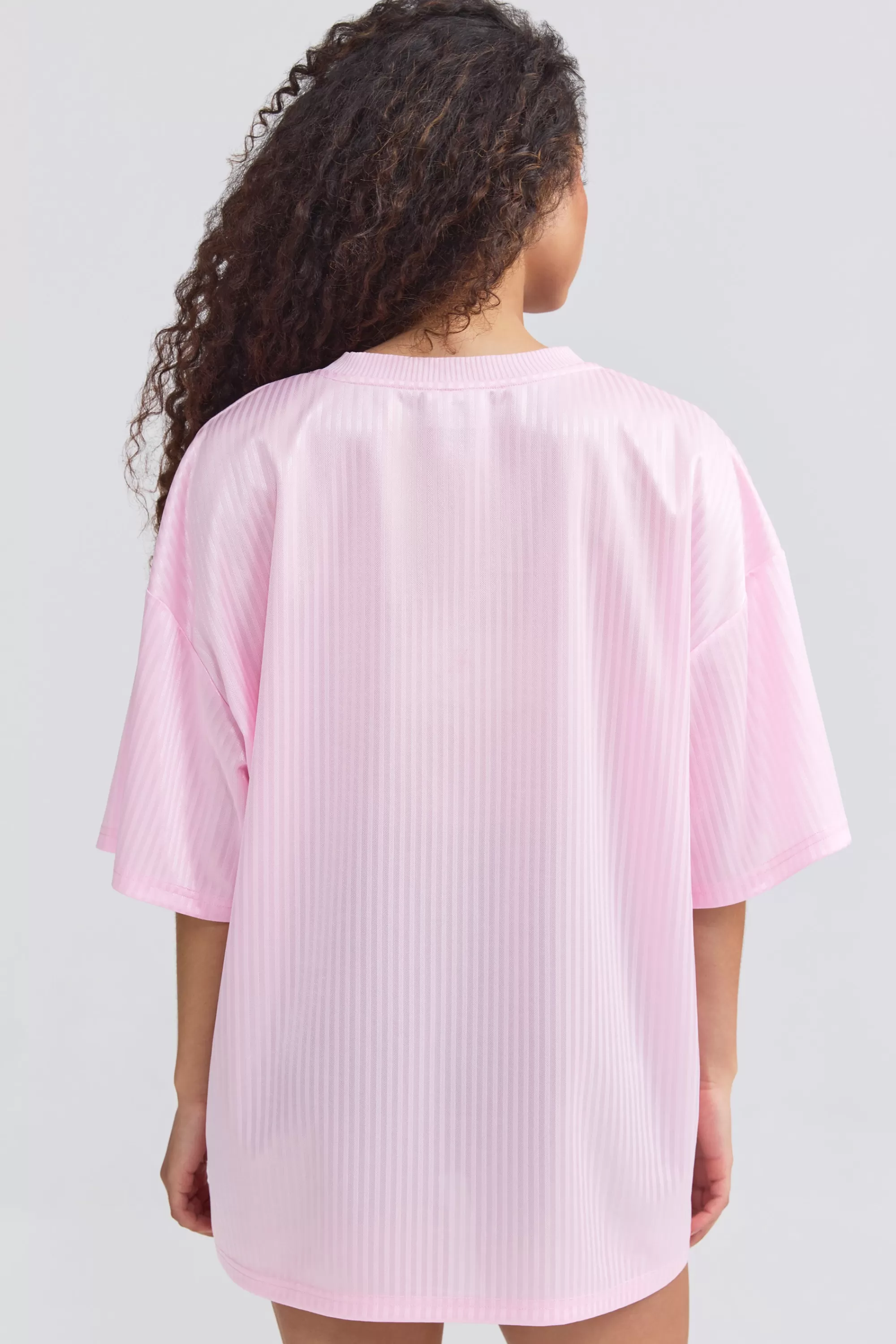 Oh Polly Oversized Piqué T-Shirt in Baby Pink BabyPink Cheap