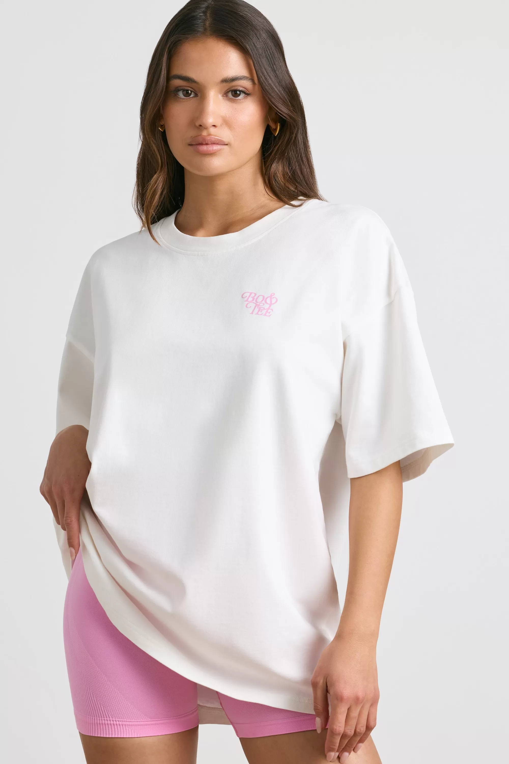 Oh Polly Oversized Short-Sleeve T-shirt in White Online