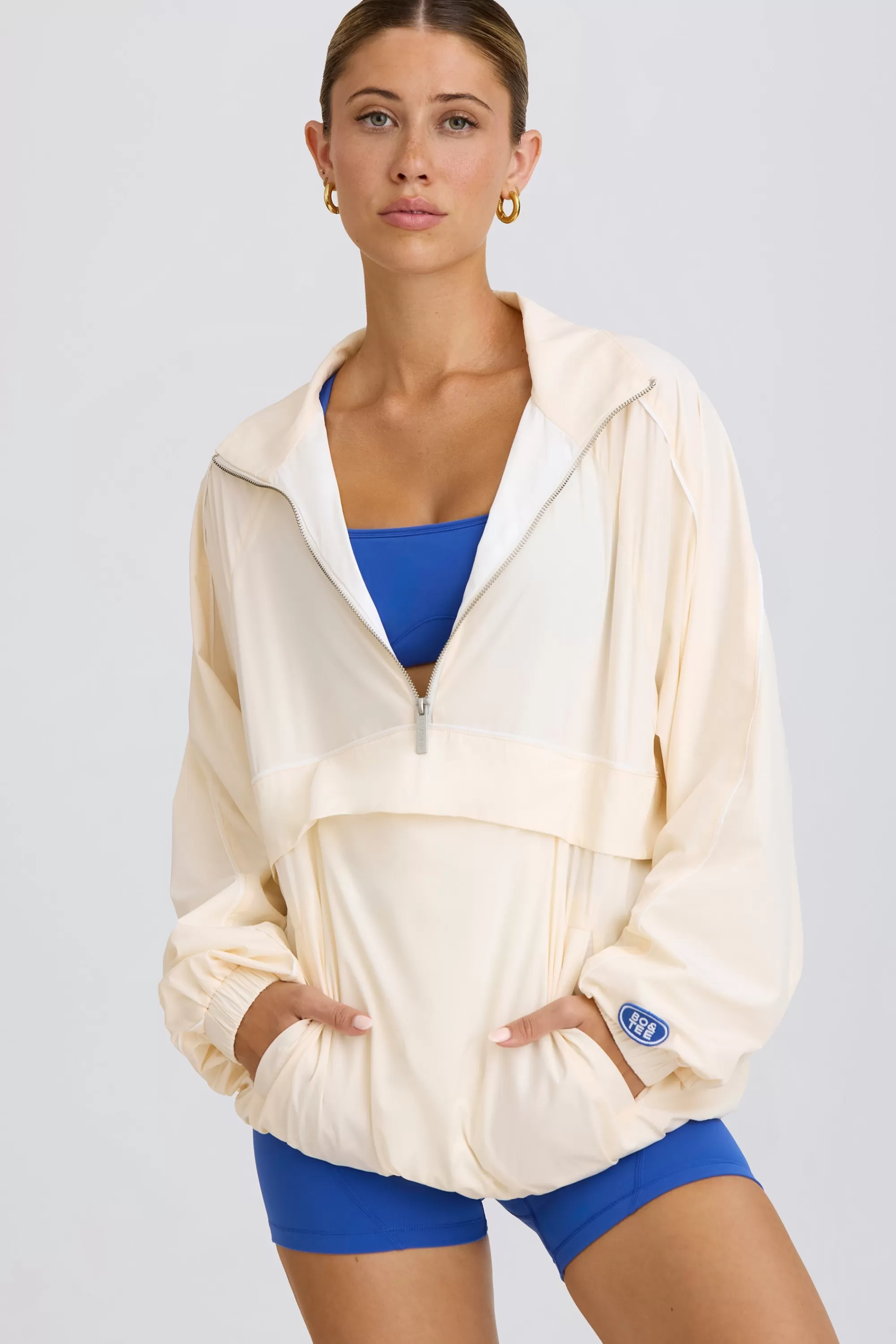 Oh Polly Oversized Track Jacket in White Best Sale