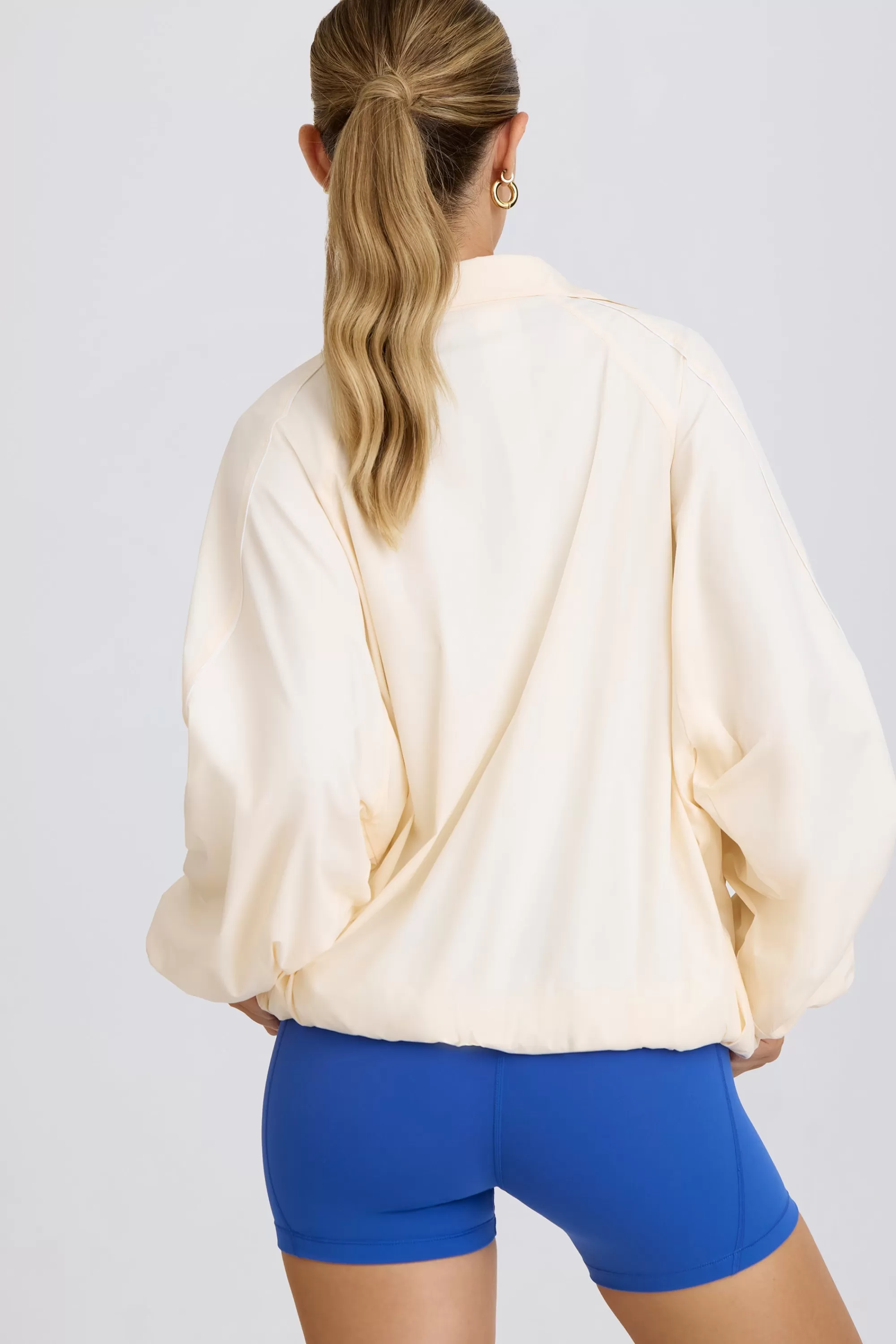 Oh Polly Oversized Track Jacket in White Best Sale