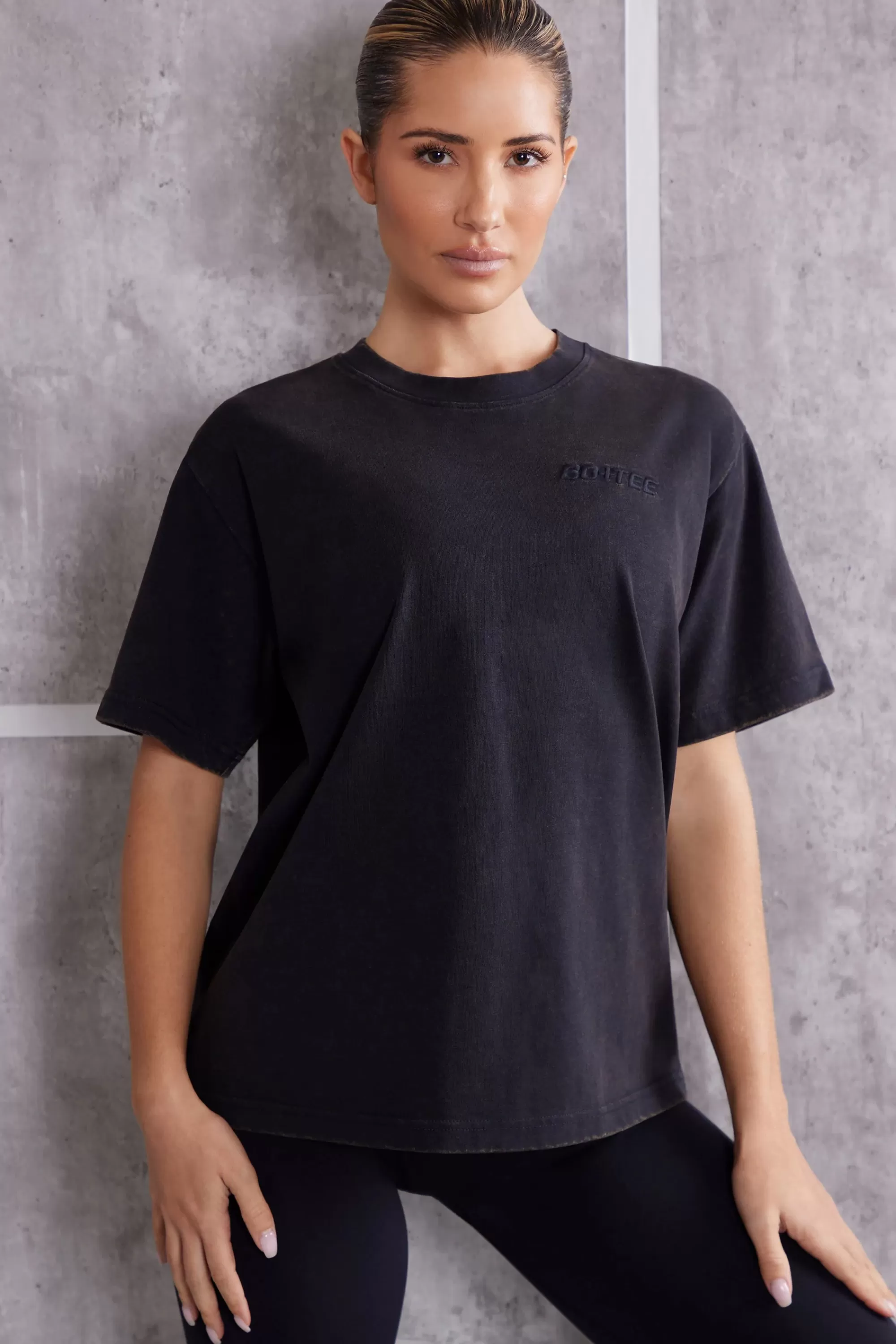 Oh Polly Oversized T-Shirt in Jet Black JetBlack Outlet