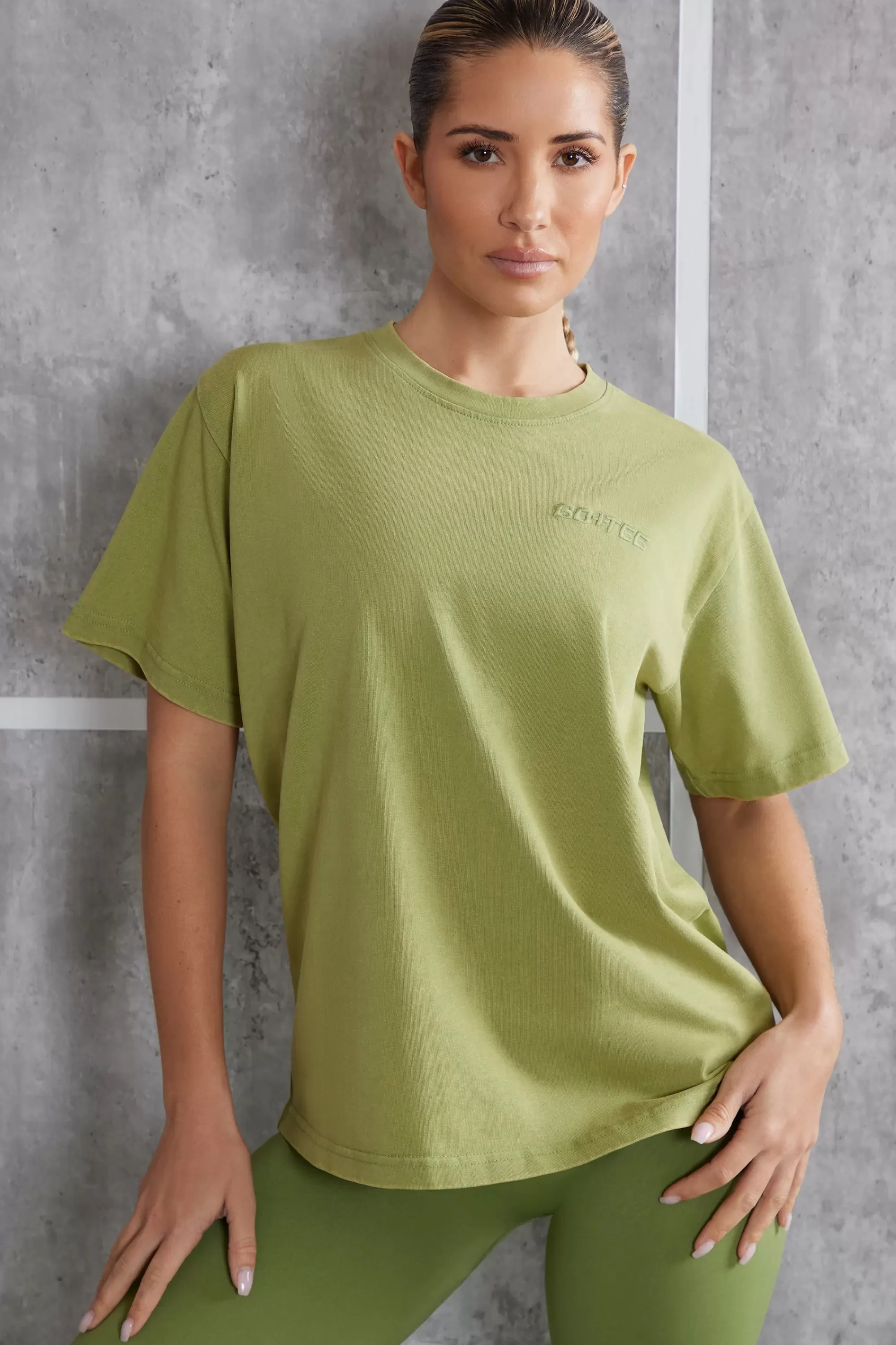 Oh Polly Oversized T-Shirt in Olive Sale