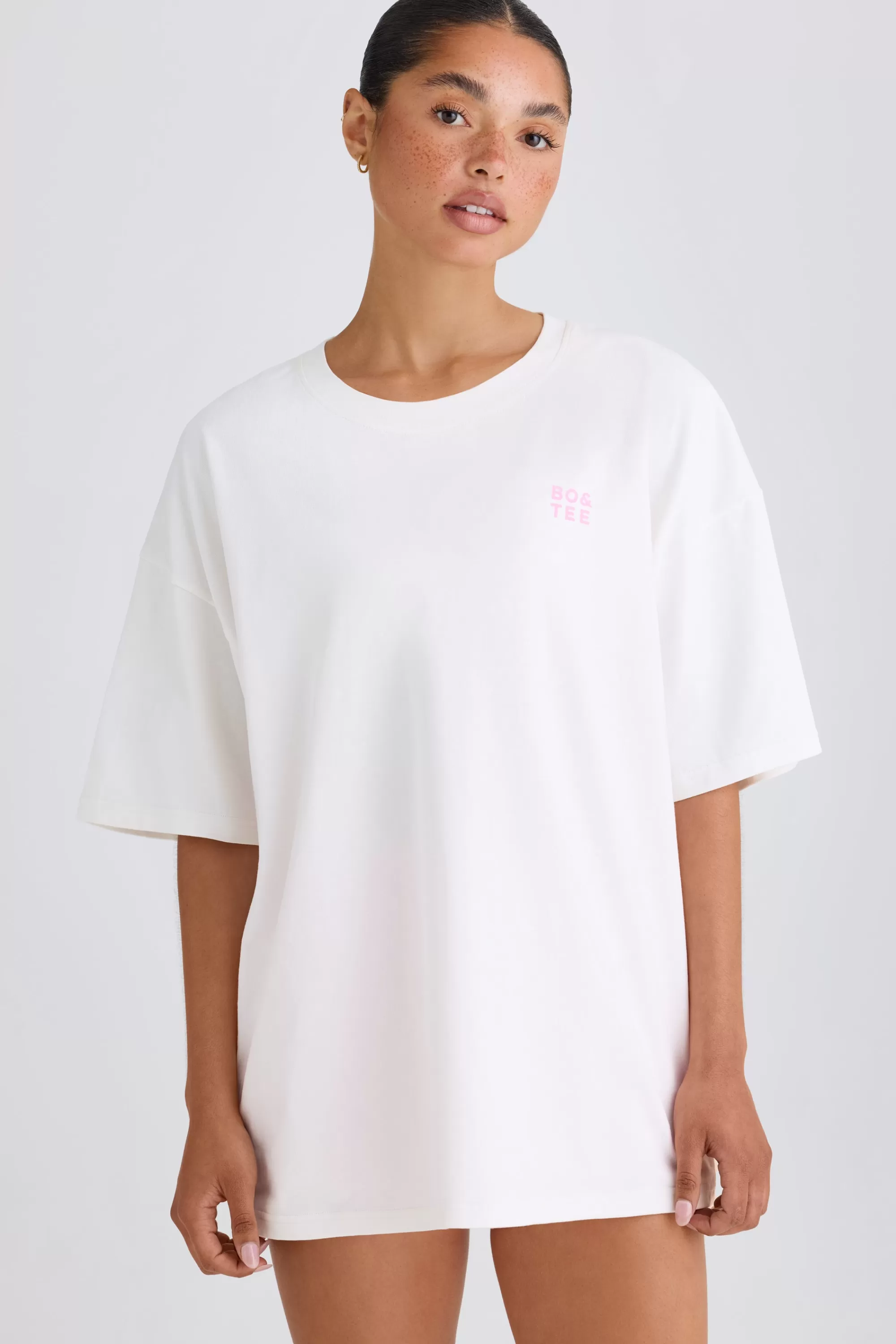 Oh Polly Oversized T-Shirt in White Hot