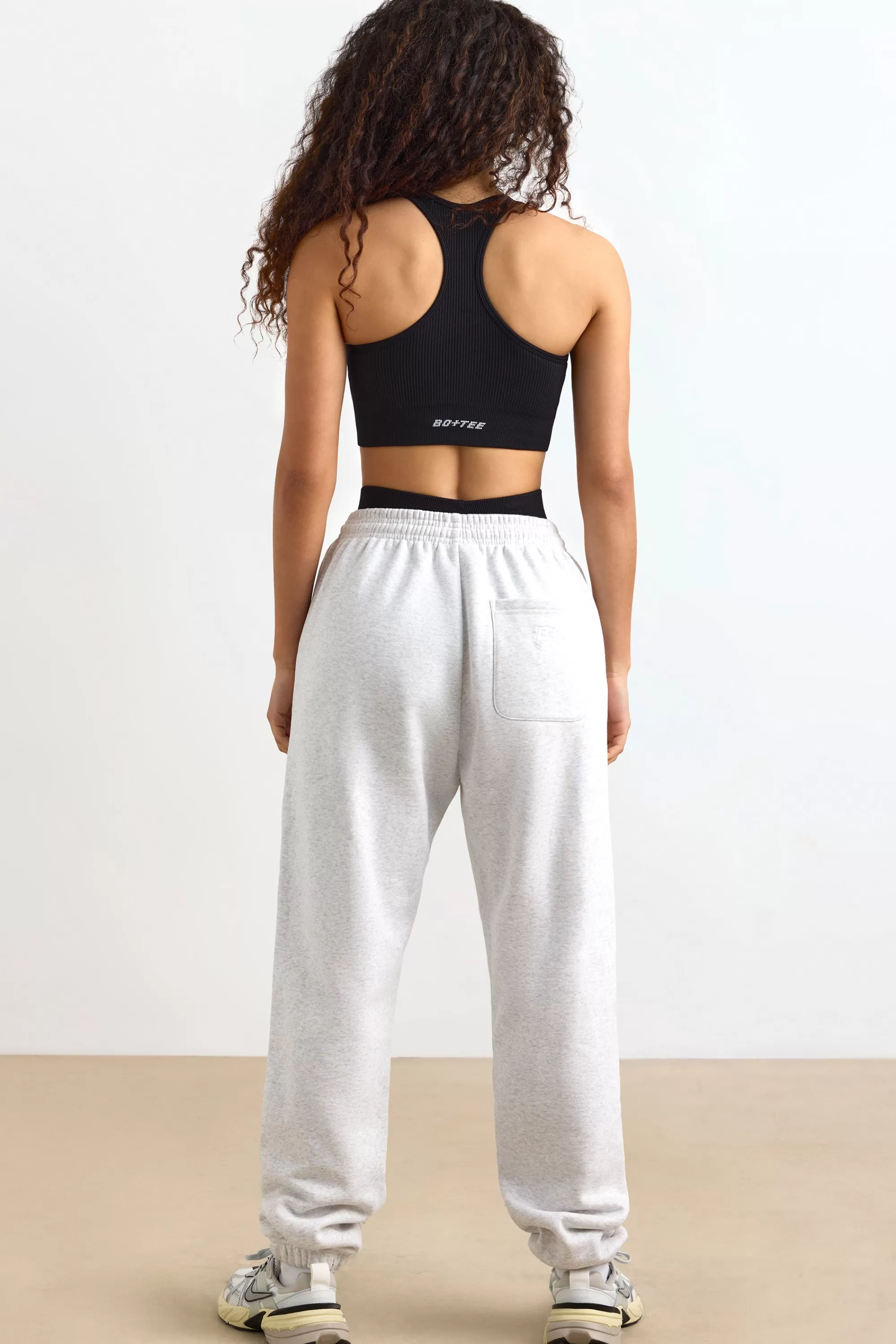 Oh Polly Petite Mid-Rise Joggers in Heather Grey HeatherGrey Hot