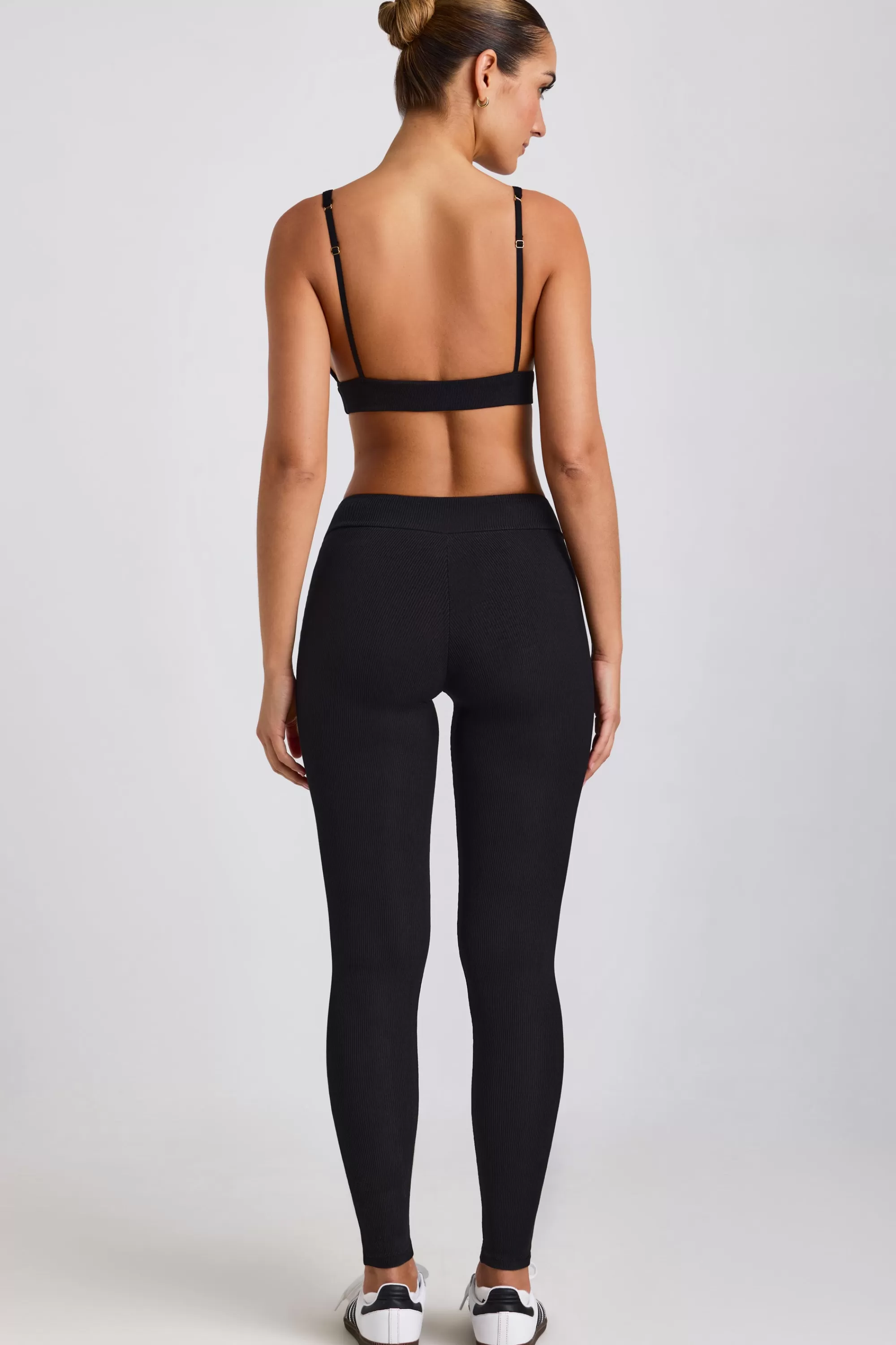 Oh Polly Petite Ribbed Modal High Waist Leggings in Black Best Sale