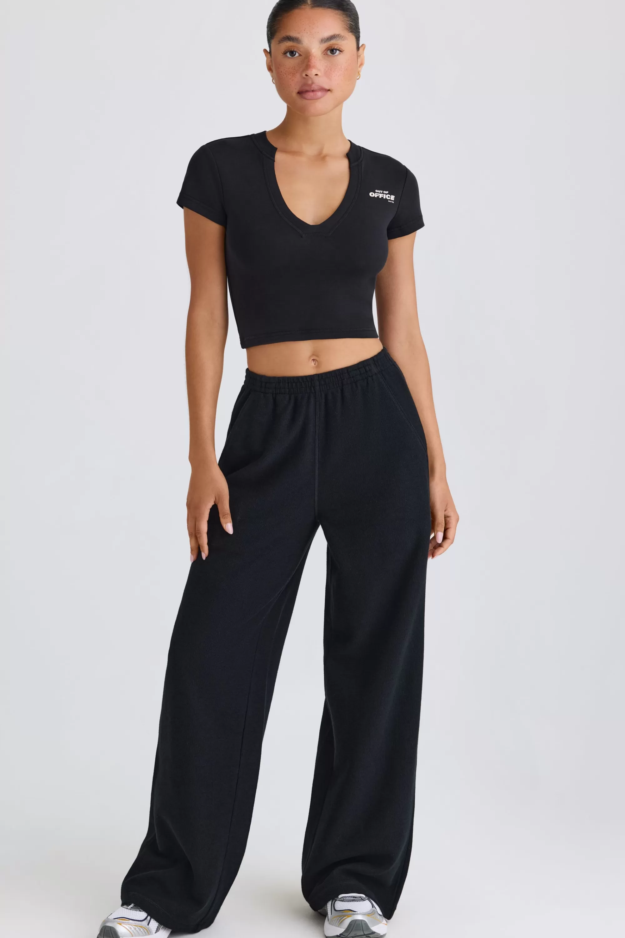 Oh Polly Petite Straight-Leg Joggers in Black Store