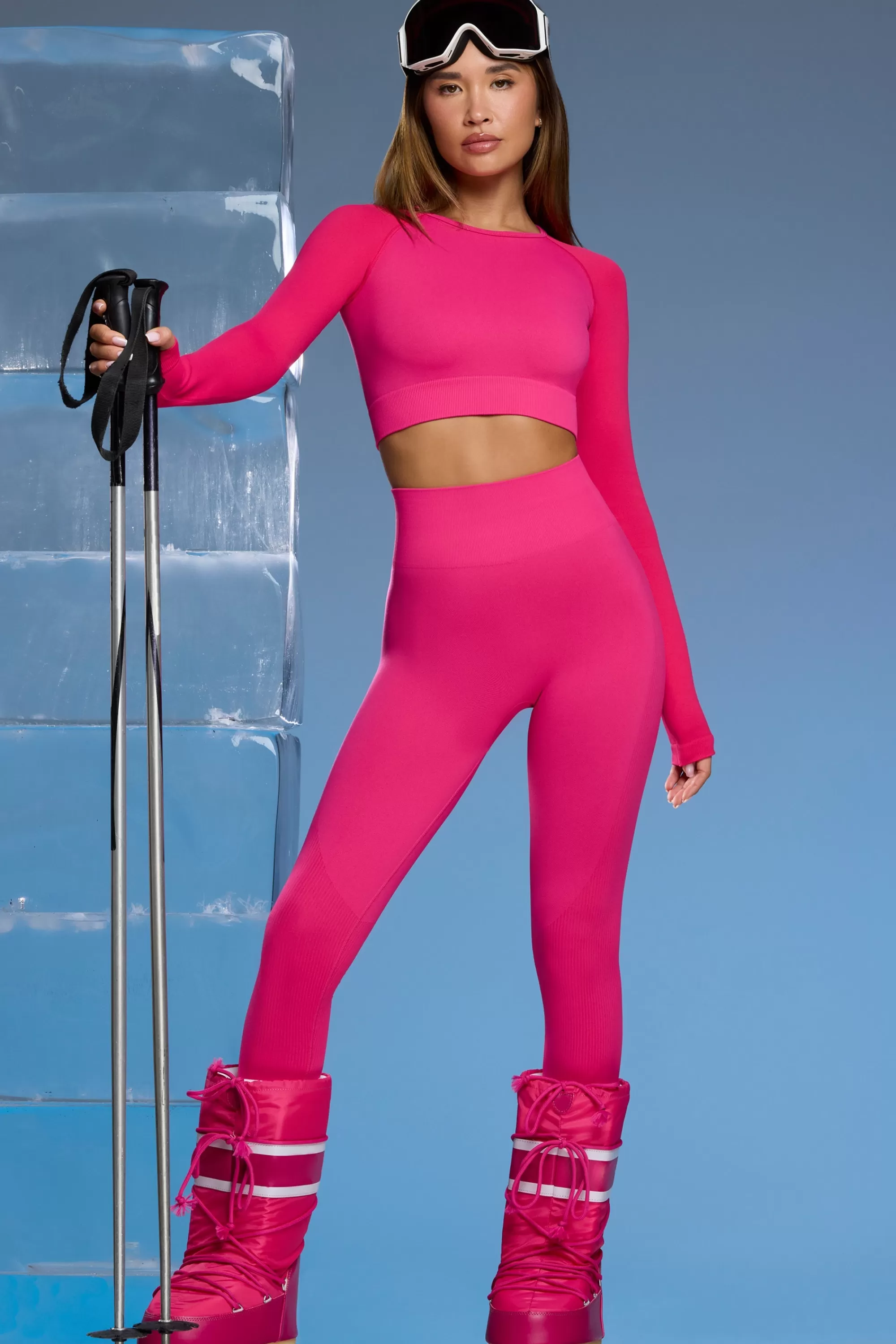 Oh Polly Petite Super Sculpt Base Layer Leggings in Fuchsia Pink FuchsiaPink Cheap