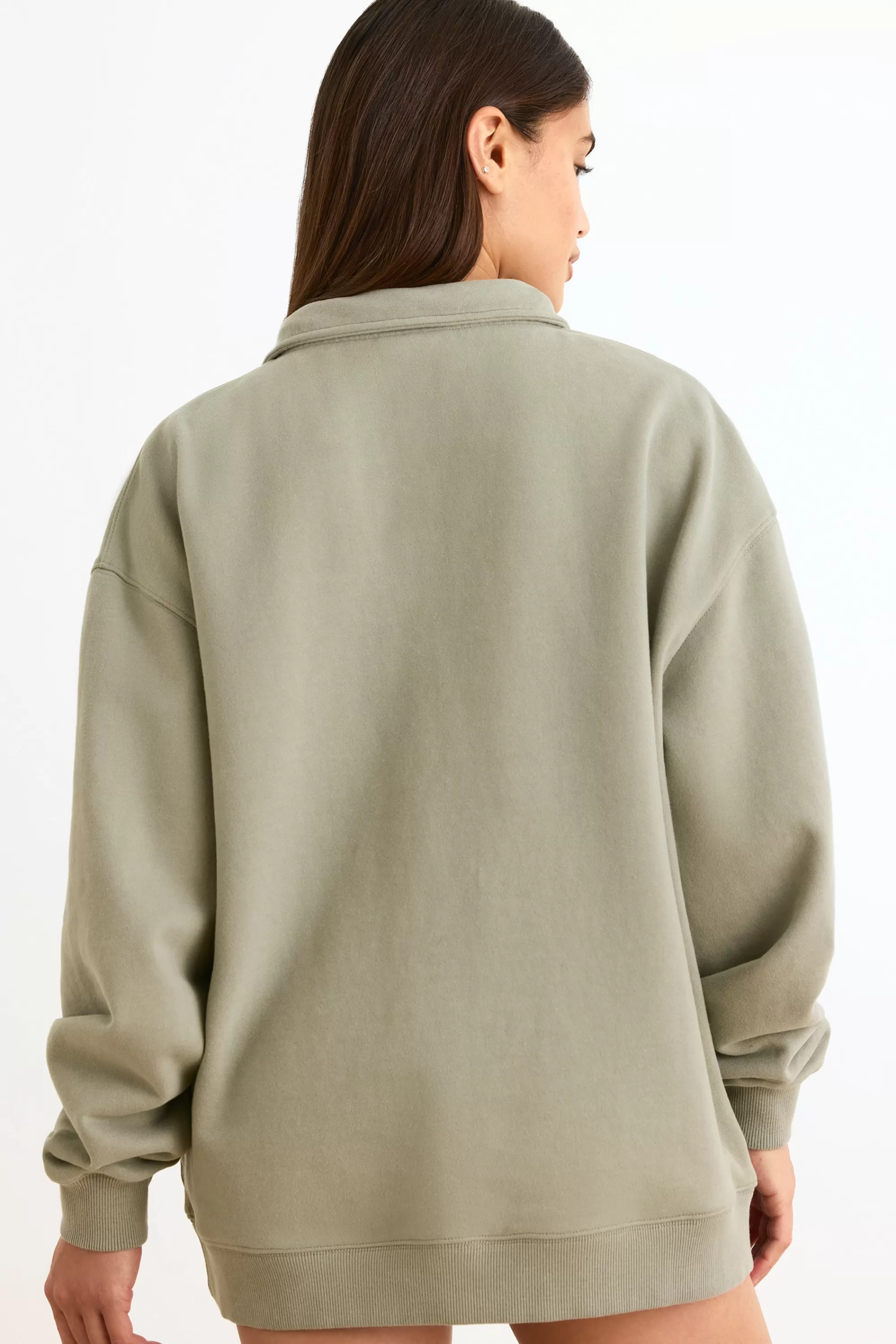 Oh Polly Quarter-Zip Sweatshirt in Mineral Best Sale