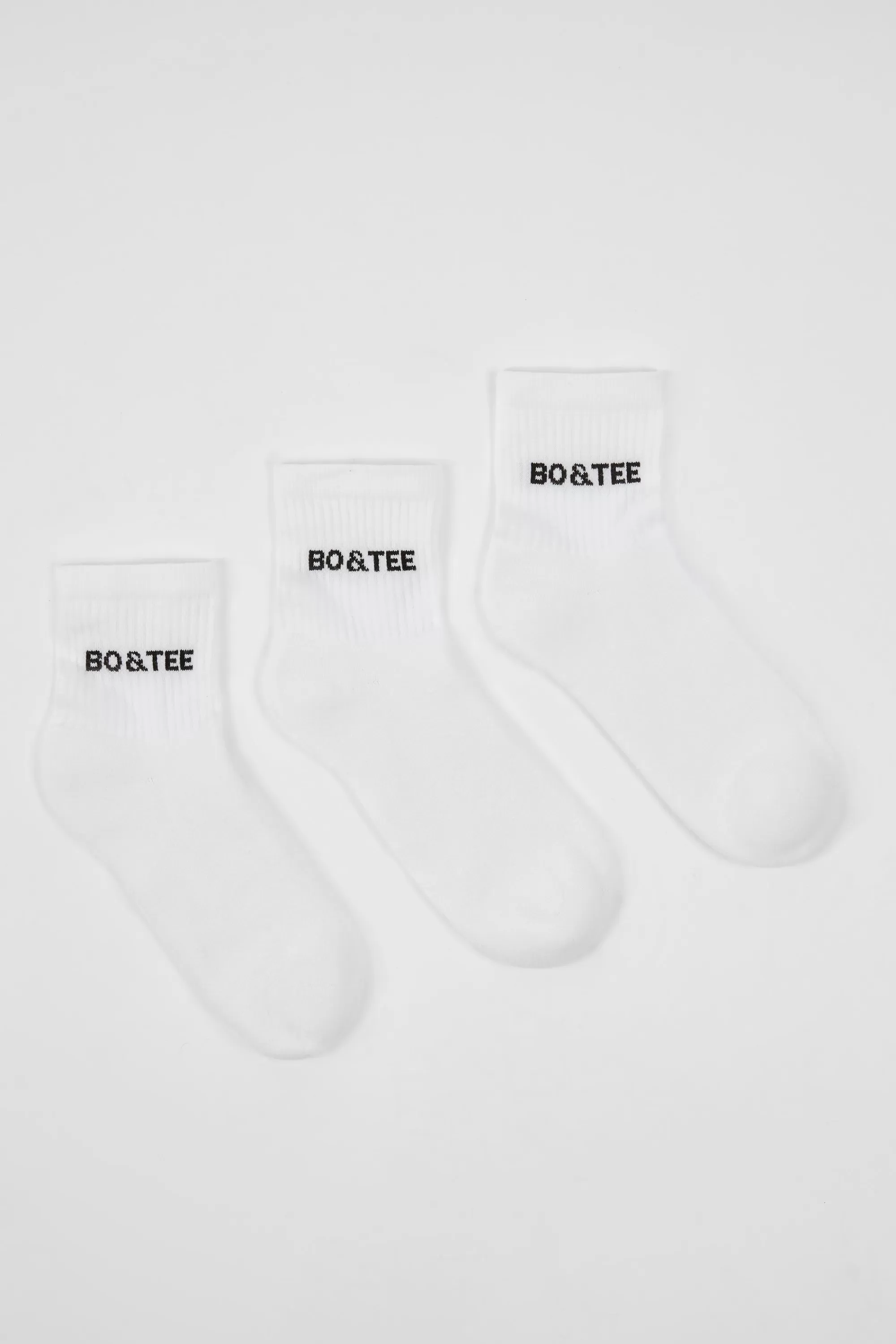 Oh Polly Ribbed Half-Crew Sock Bundle in White Clearance