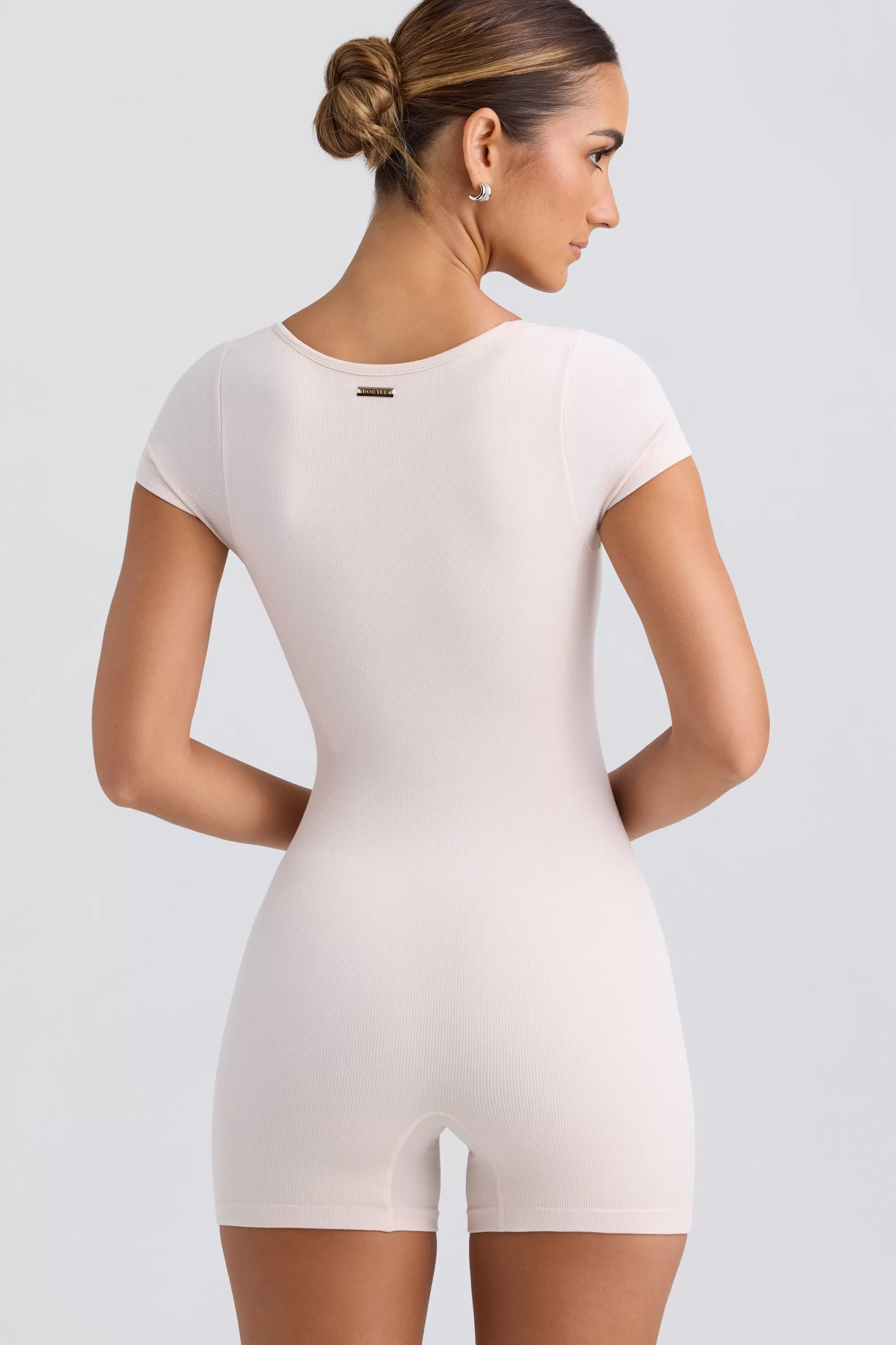 Oh Polly Scoop-Neck Unitard in Washed Cream WashedCream Flash Sale