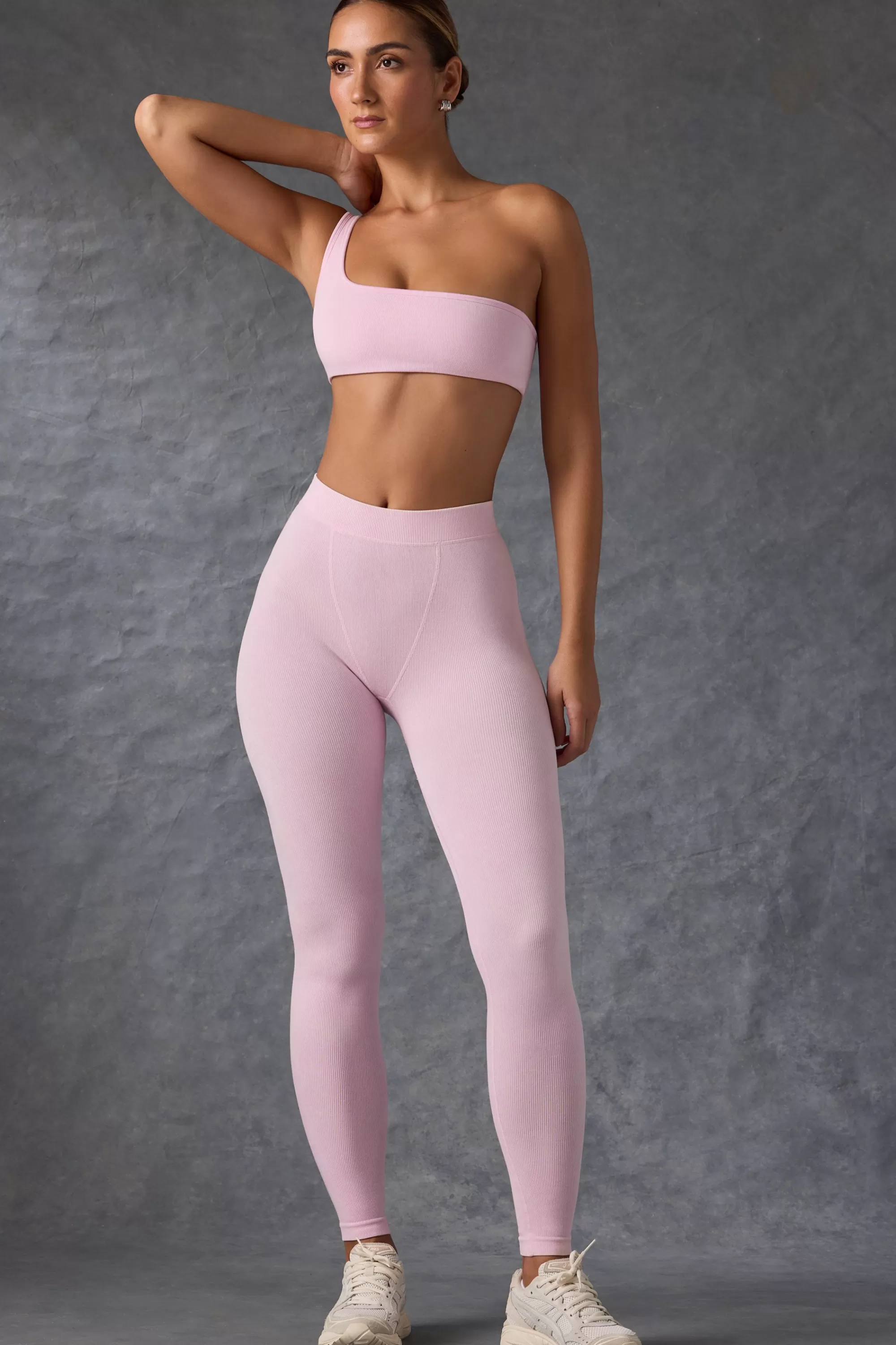 Oh Polly Seamless Rib Leggings in Washed Ice Pink WashedIcePink Discount