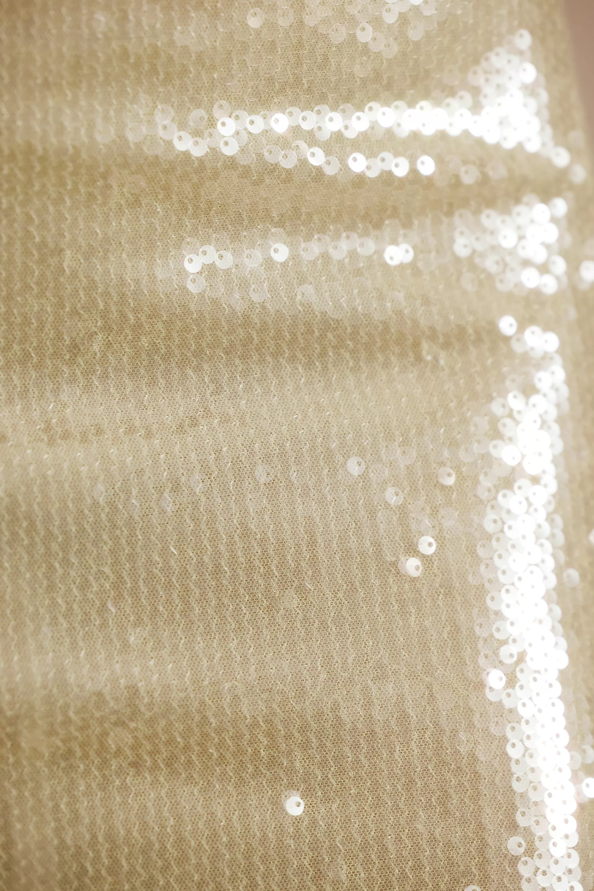 Oh Polly Sheer Sequin V-Neck Cut Out Back Evening Gown in Pistachio Outlet