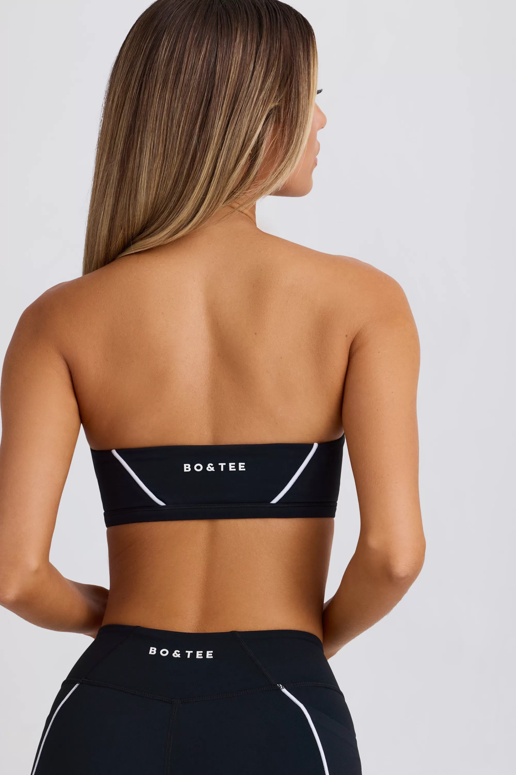 Oh Polly Soft Active Bandeau Sports Bra in Black Online