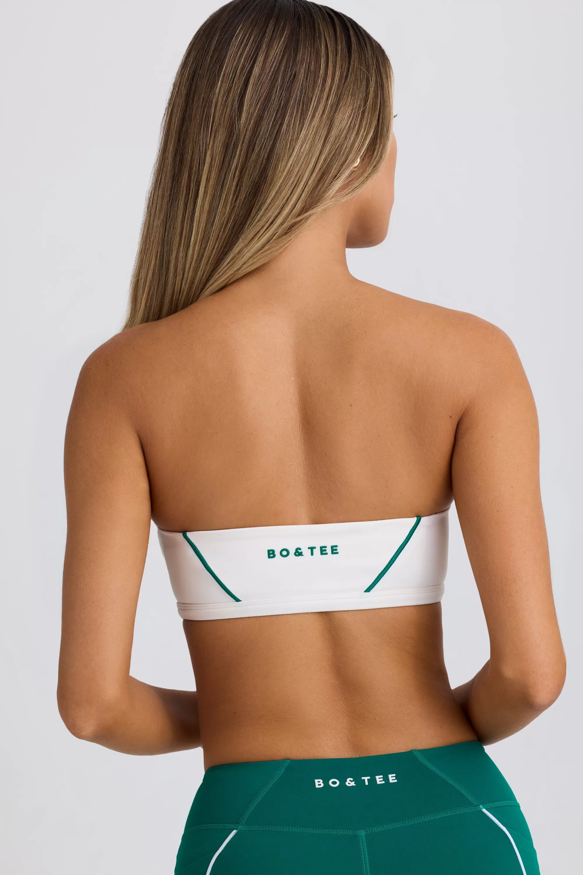 Oh Polly Soft Active Bandeau Sports Bra in White Shop