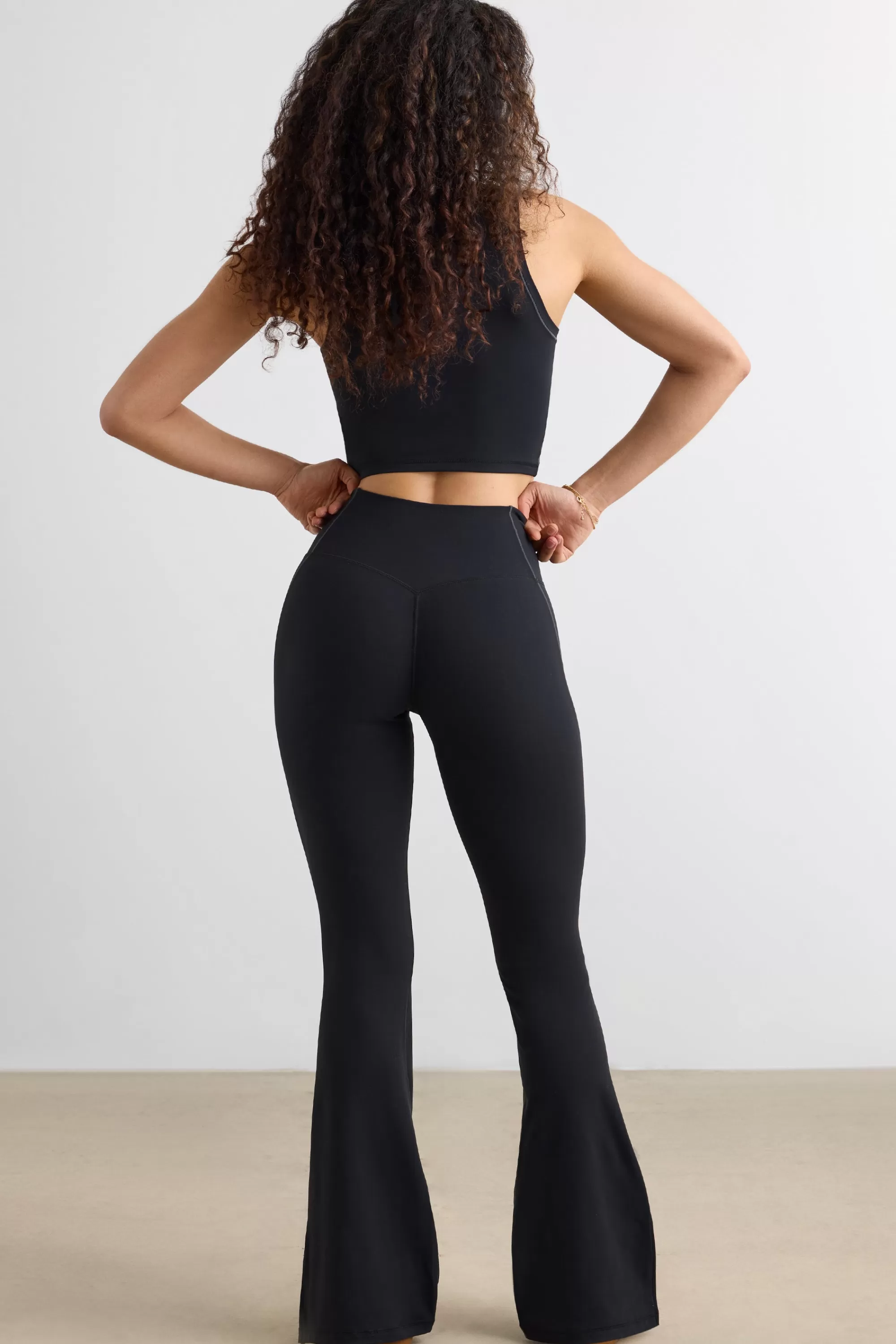 Oh Polly Soft Active Flared Trousers in Black Cheap