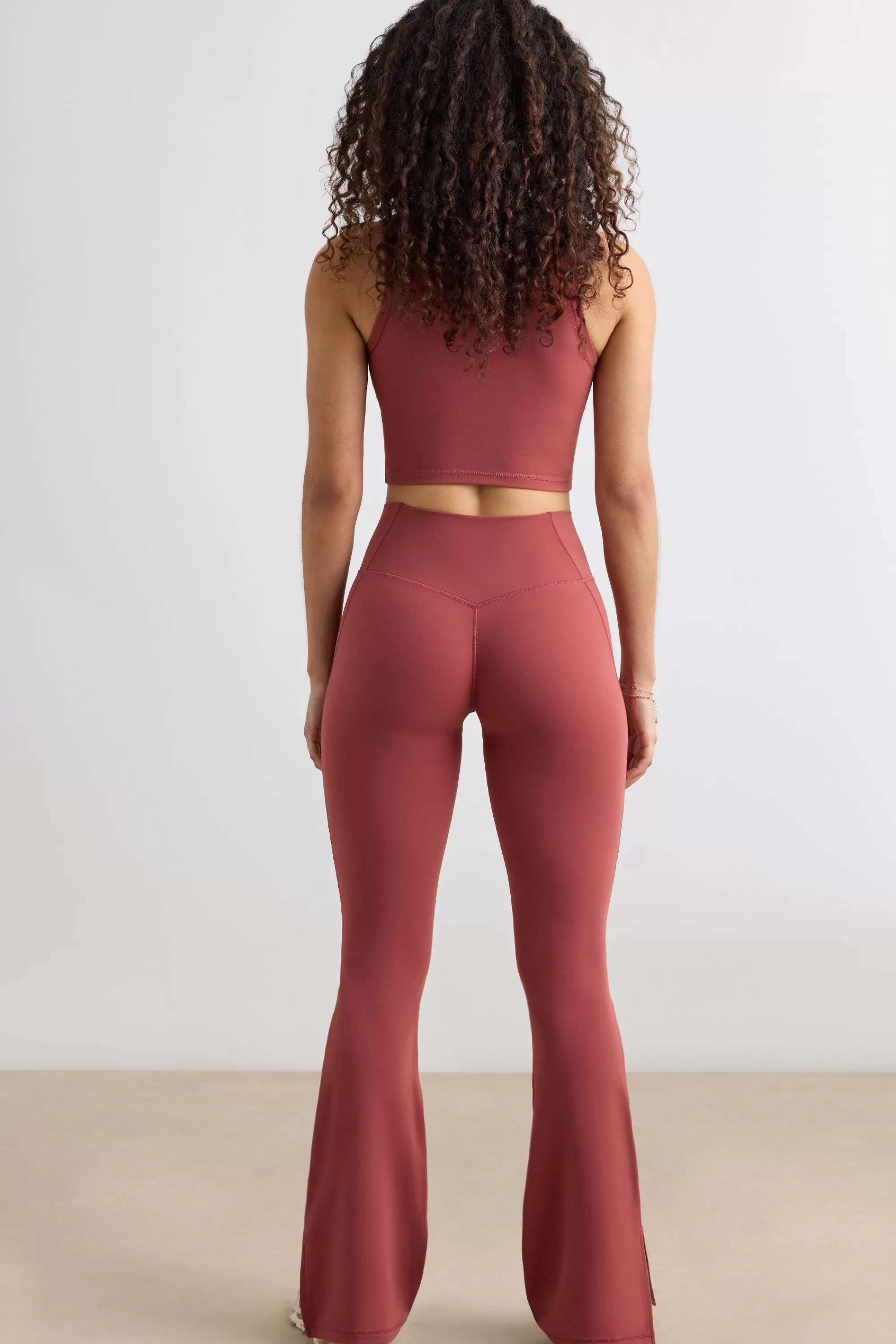 Oh Polly Soft Active Flared Trousers in Rust Best Sale