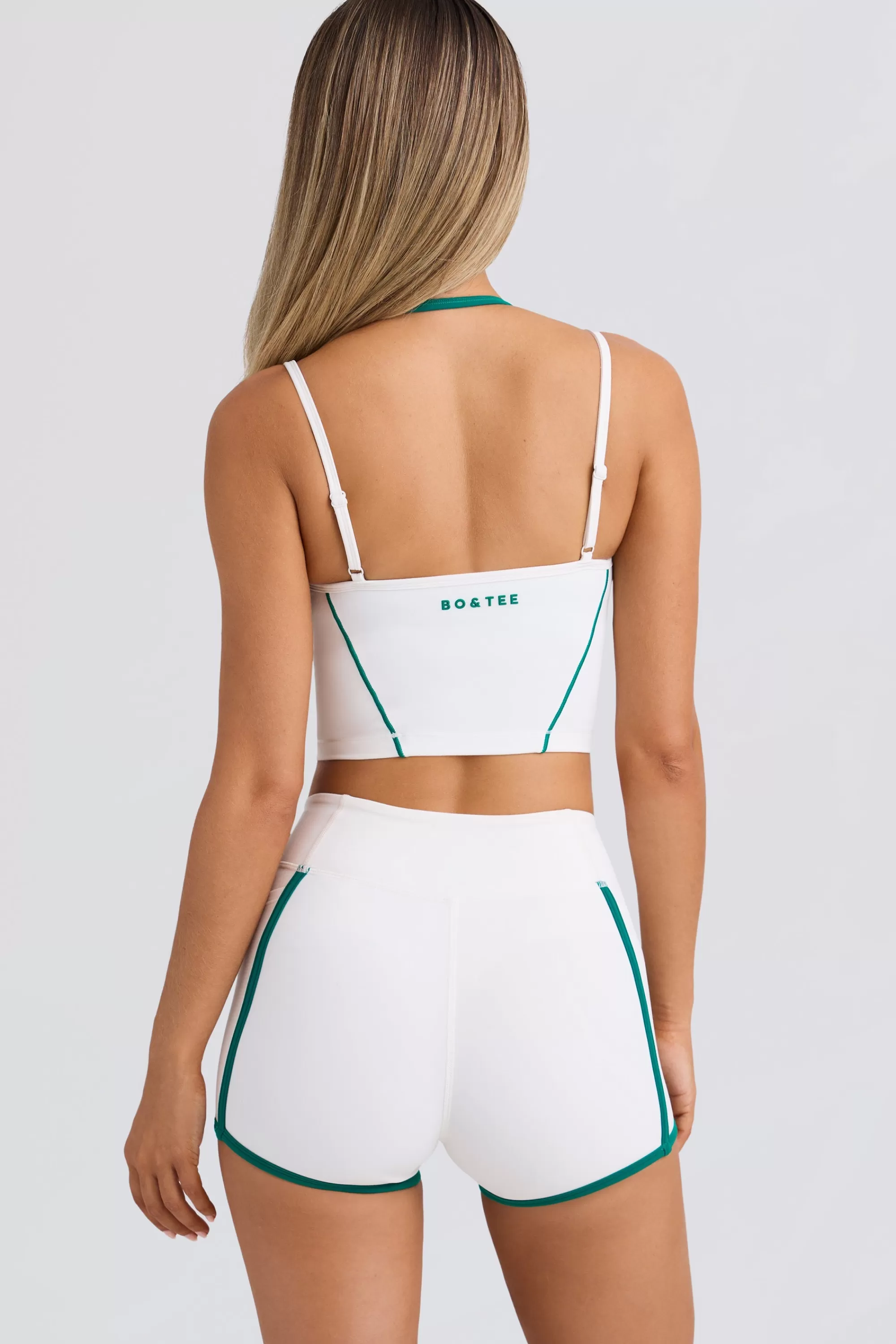 Oh Polly Soft Active Layered Cropped Tank Top in White Store