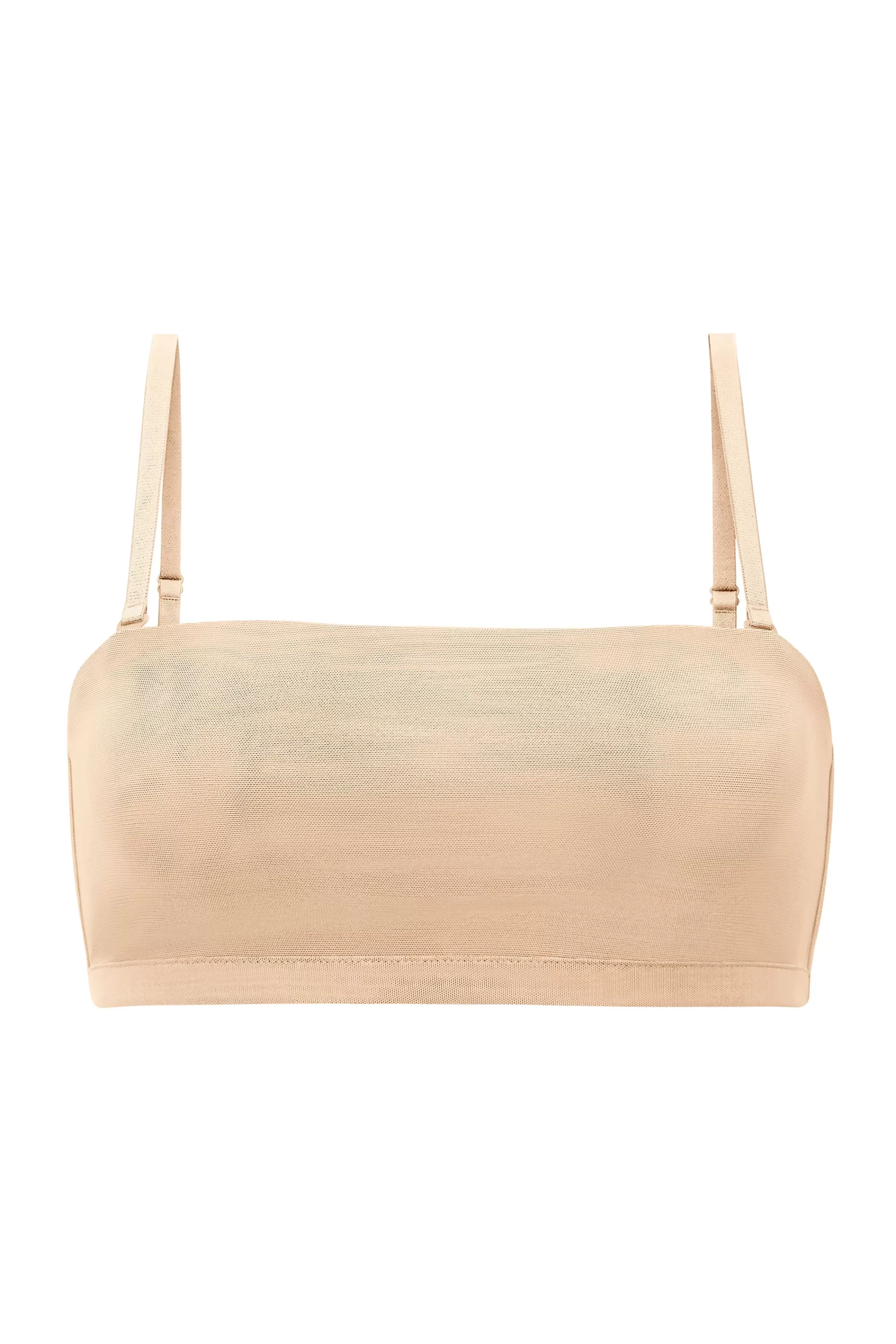 Oh Polly Soft Mesh Bandeau Bra in Beige Store