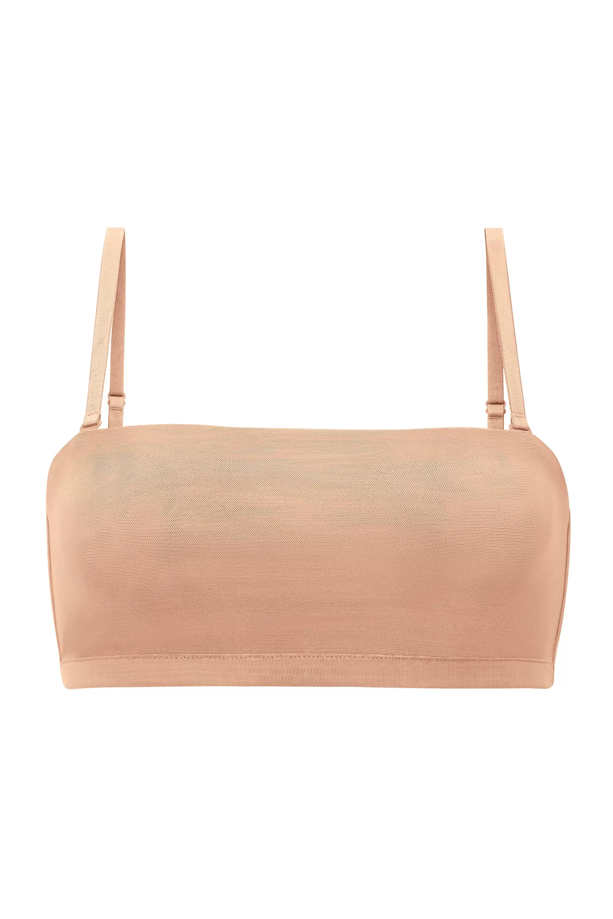 Oh Polly Soft Mesh Bandeau Bra in Warm Peach WarmPeach Store