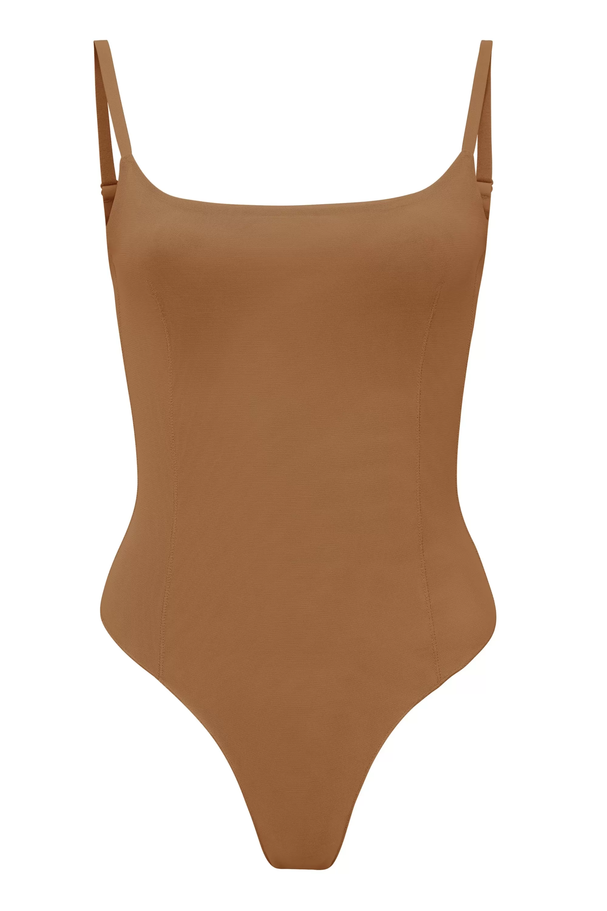 Oh Polly Soft Mesh Bodysuit in Almond Best Sale