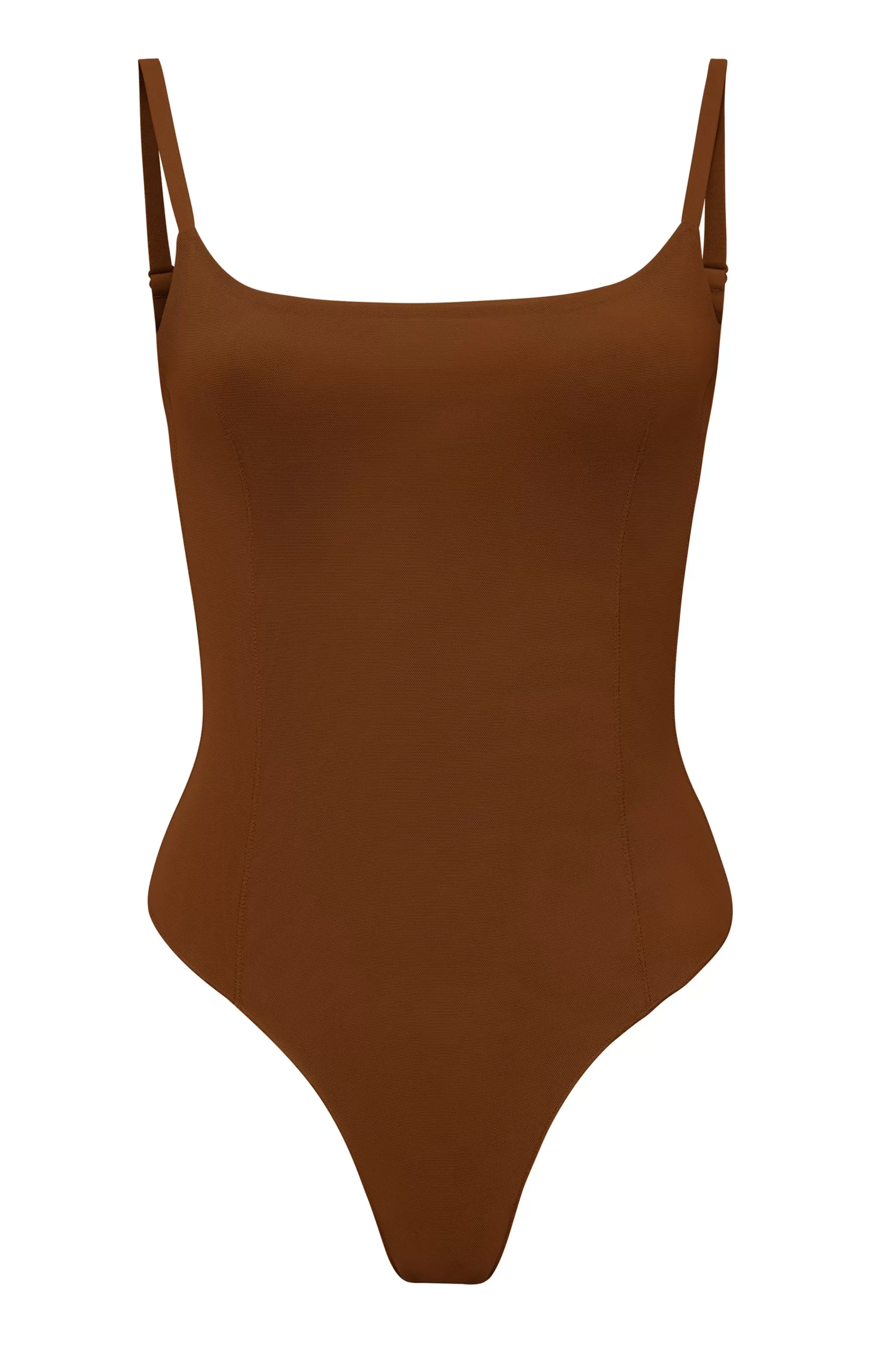 Oh Polly Soft Mesh Bodysuit in Chestnut Cheap