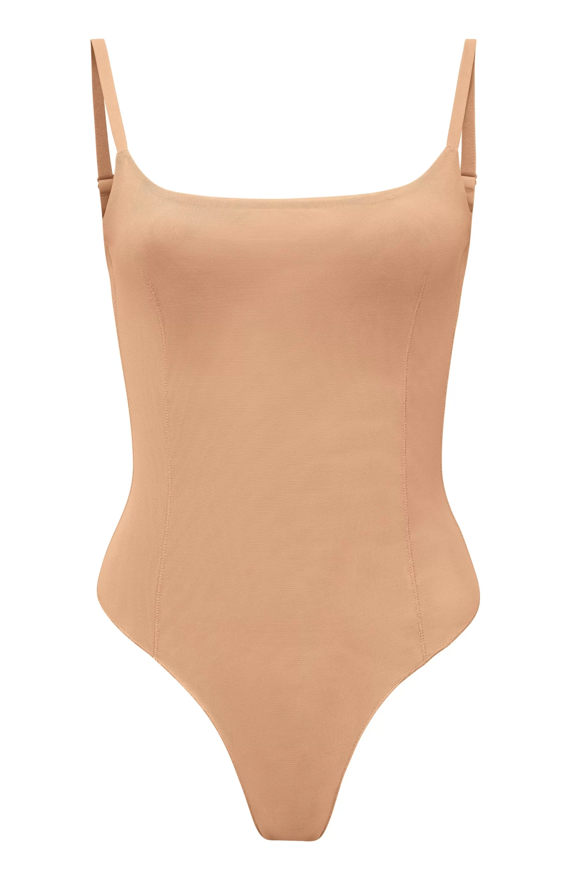 Oh Polly Soft Mesh Bodysuit in Warm Peach WarmPeach Best