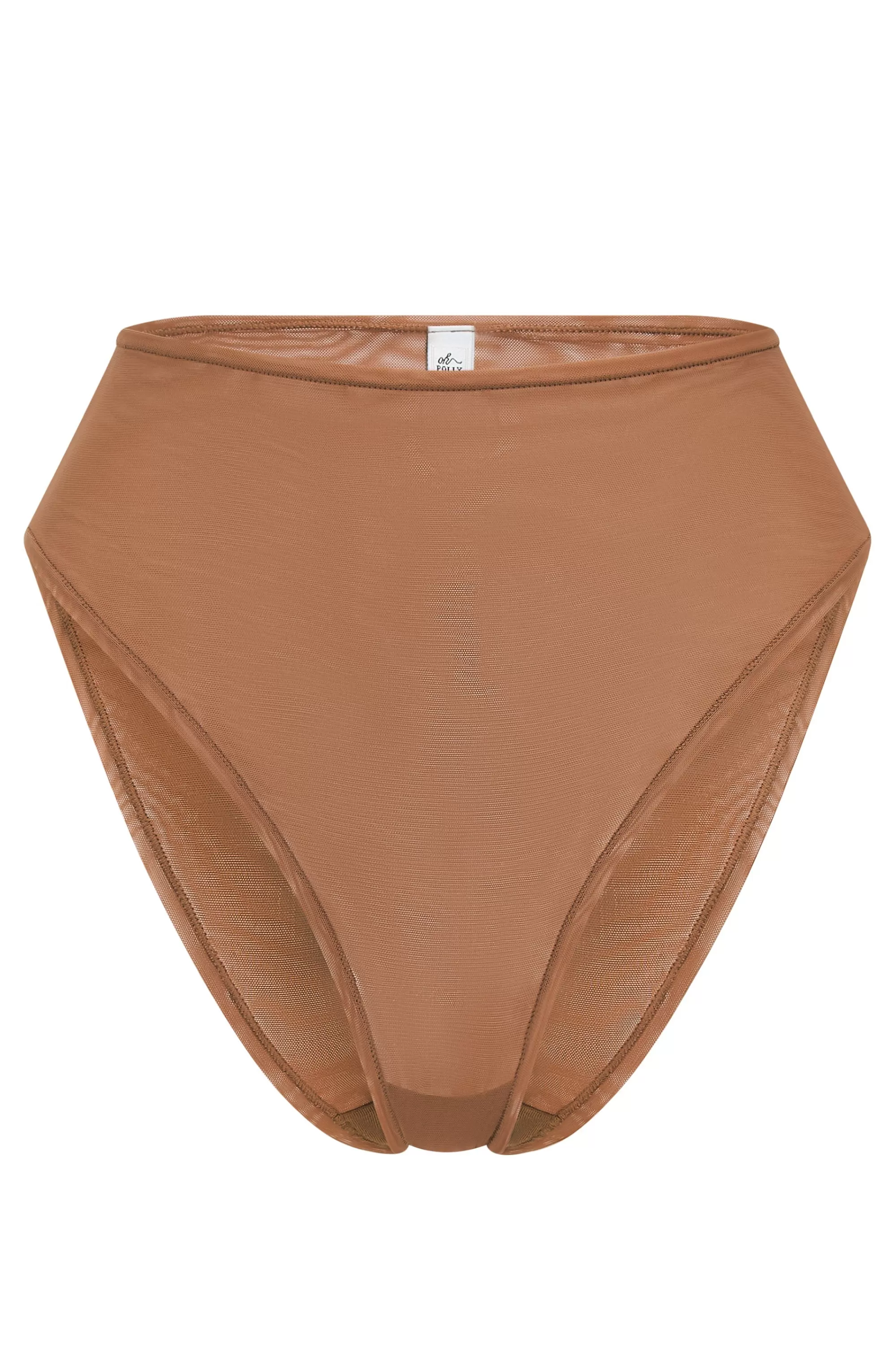 Oh Polly Soft Mesh High Waisted Knicker in Honey Hot