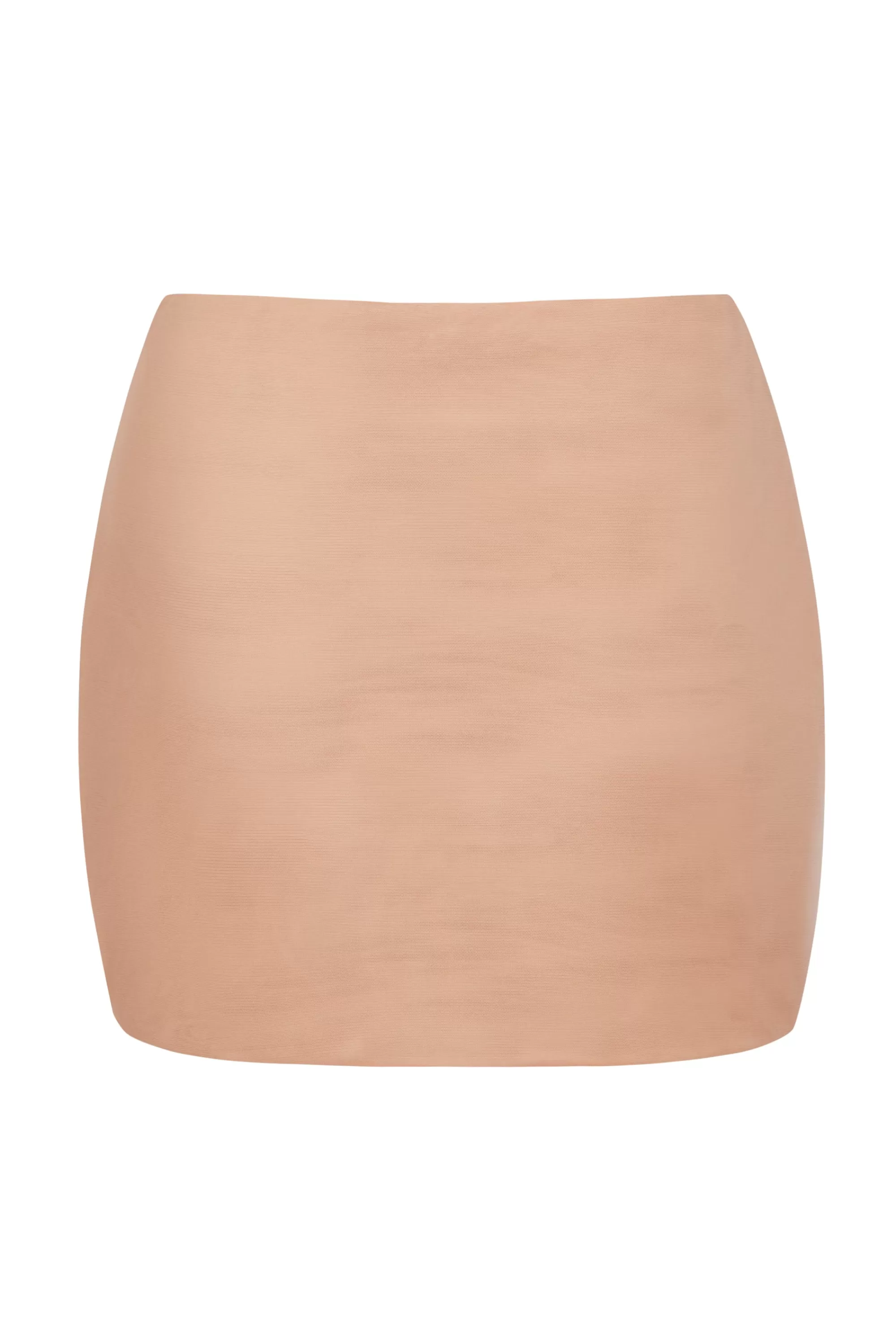 Oh Polly Soft Mesh Low-Rise Micro Mini Slip Skirt in Warm Peach WarmPeach Discount