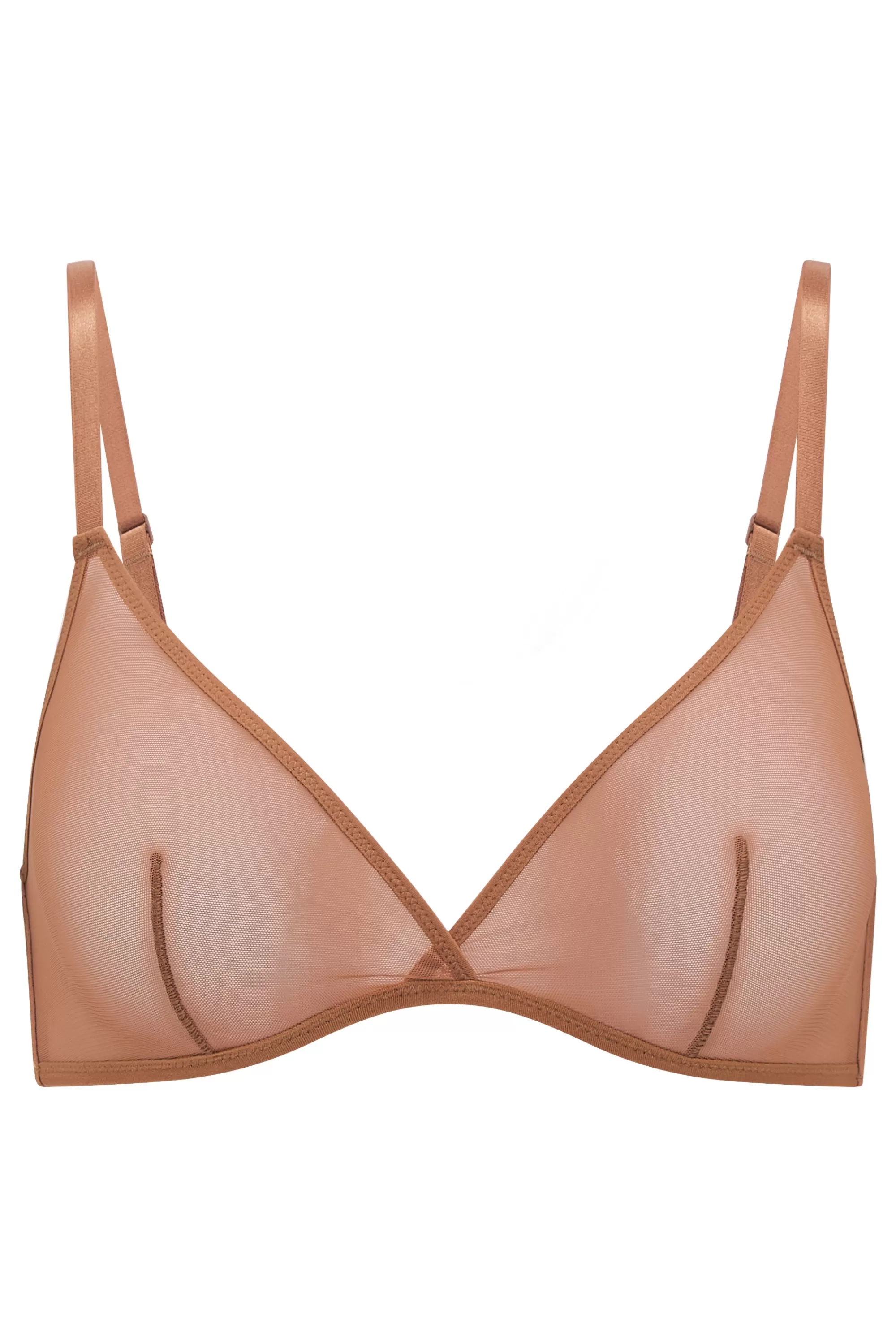 Oh Polly Soft Mesh Single Layer Triangle Bra in Honey Sale