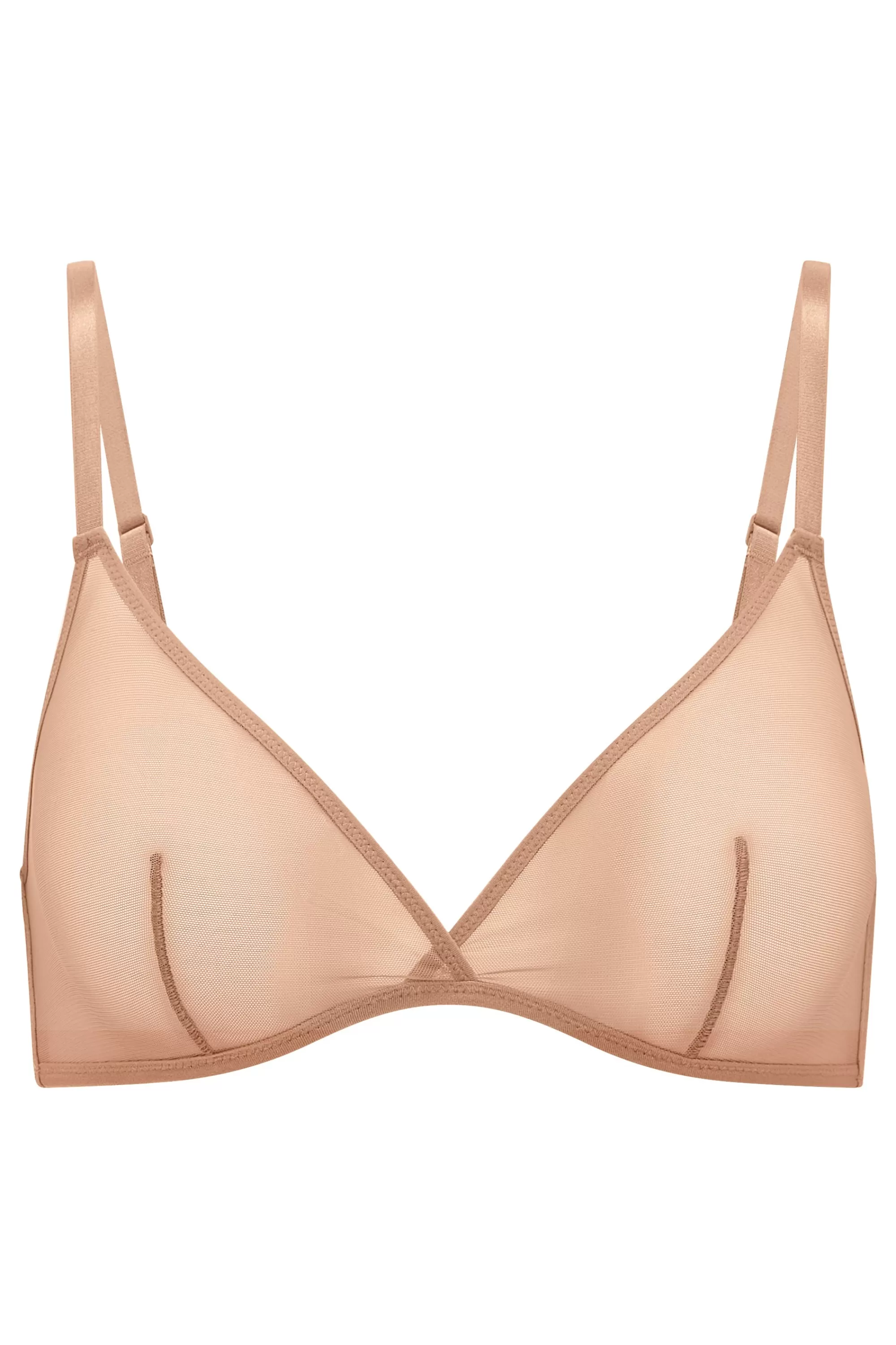 Oh Polly Soft Mesh Single Layer Triangle Bra in Warm Peach WarmPeach Cheap