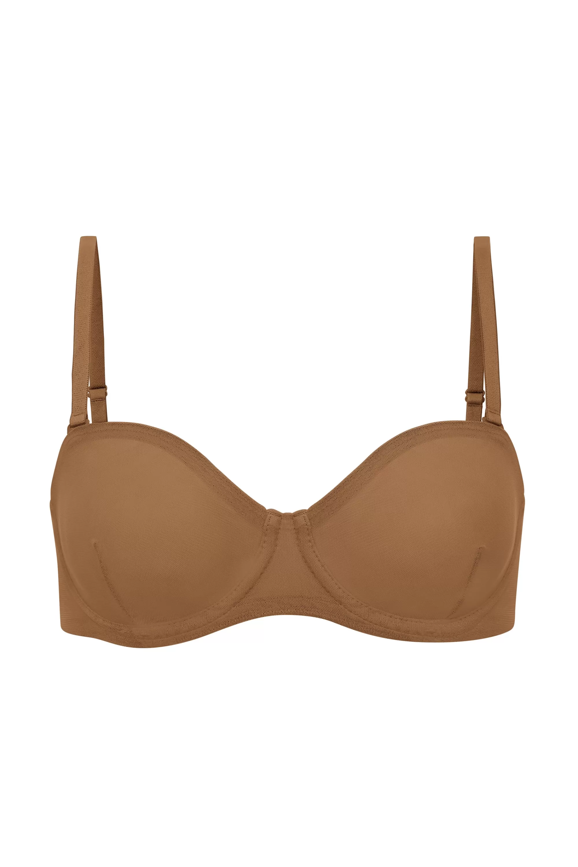 Oh Polly Soft Mesh Strapless Bra in Almond Best Sale