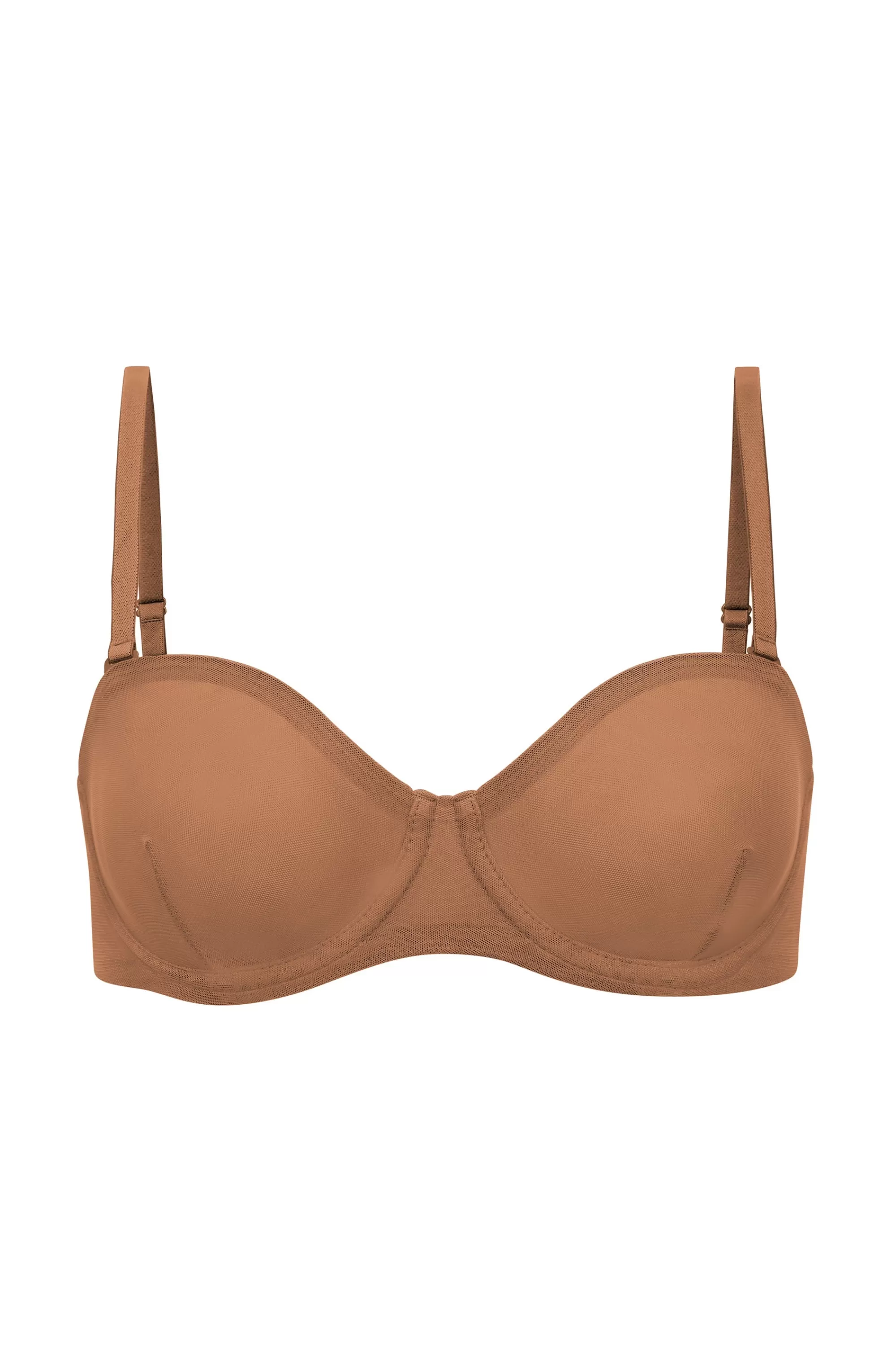 Oh Polly Soft Mesh Strapless Bra in Honey Discount