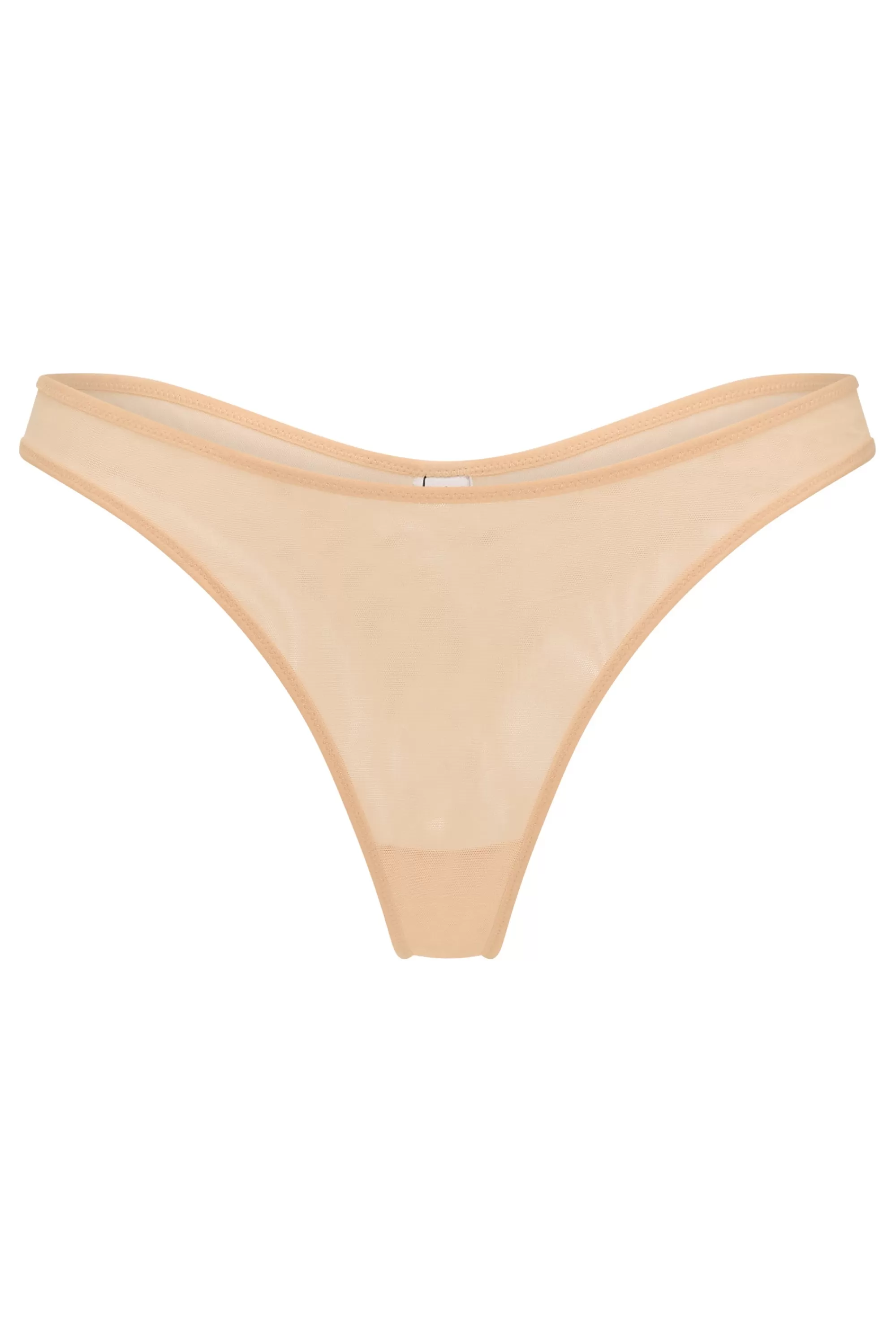 Oh Polly Soft Mesh Thong in Beige Best Sale