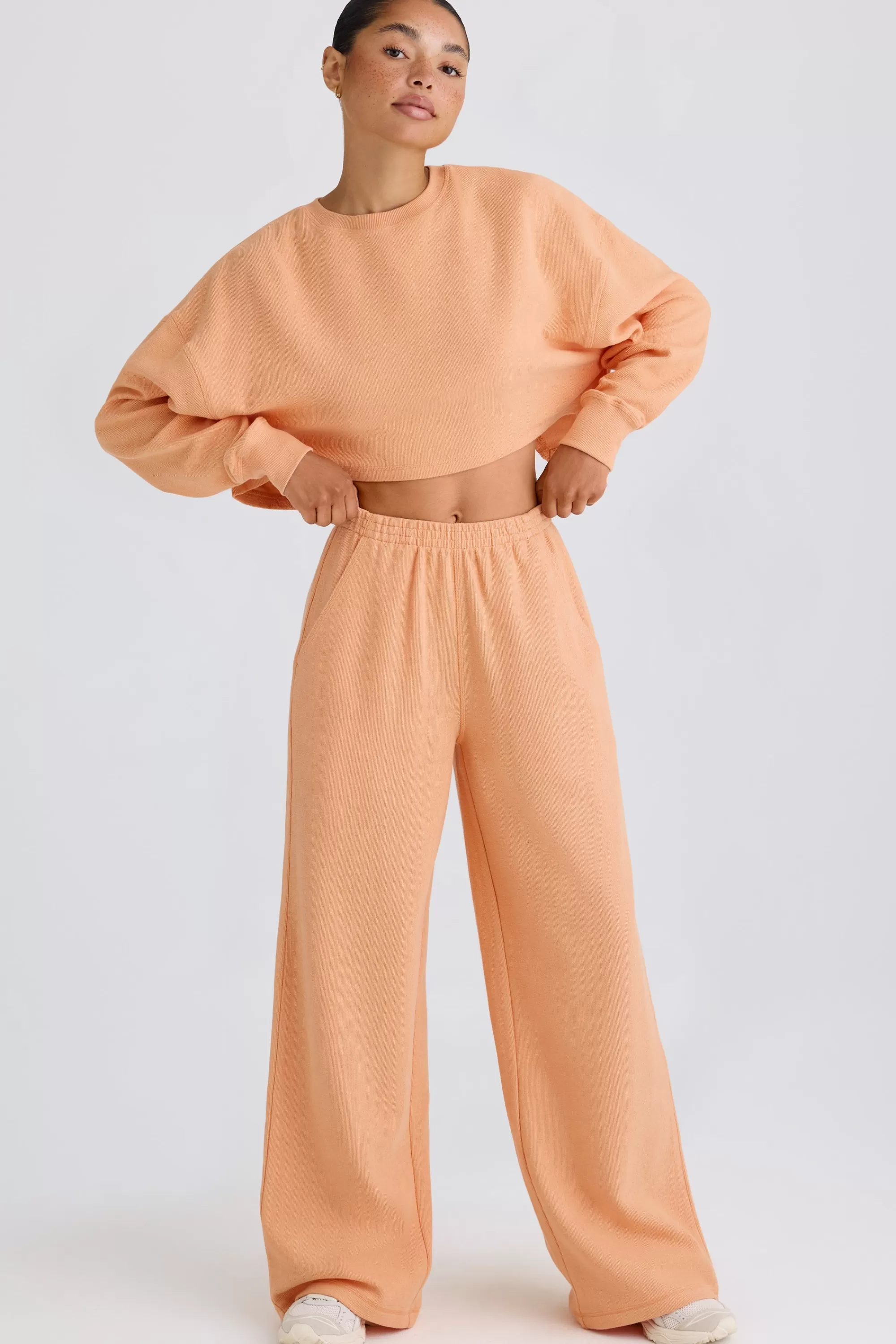 Oh Polly Straight-Leg Joggers in Peach Fashion