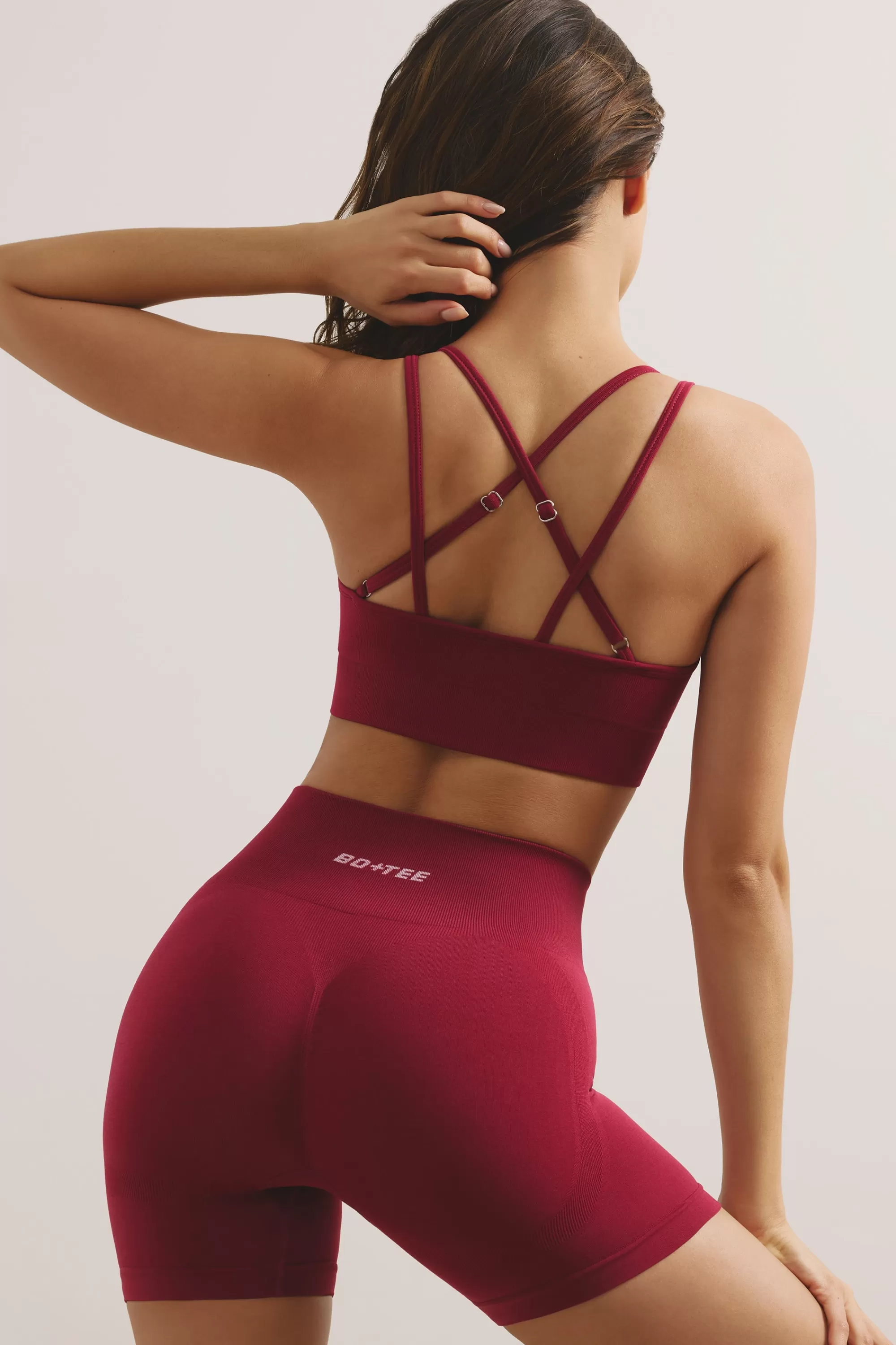 Oh Polly Strappy Define Luxe Sports Bra in Raspberry Hot