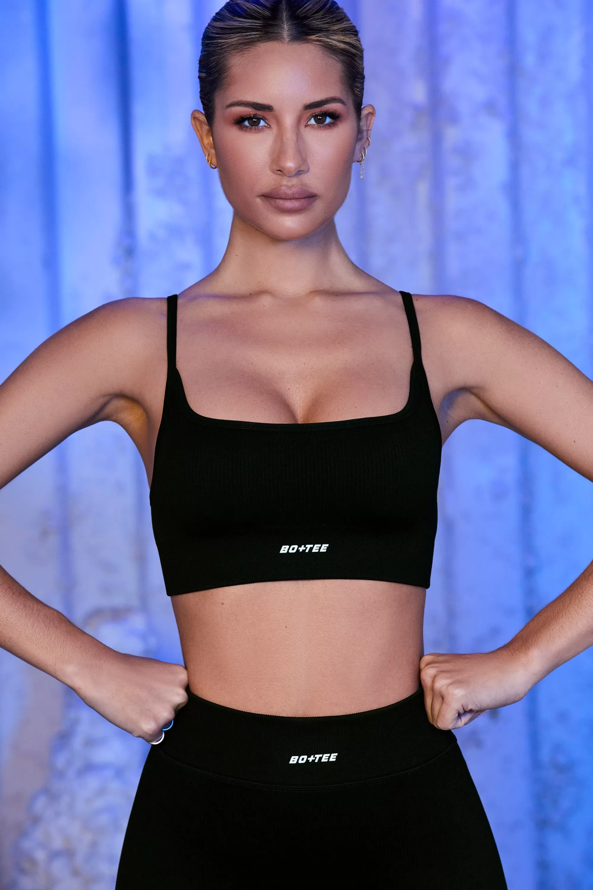 Oh Polly Strappy Sports Bra in Black New