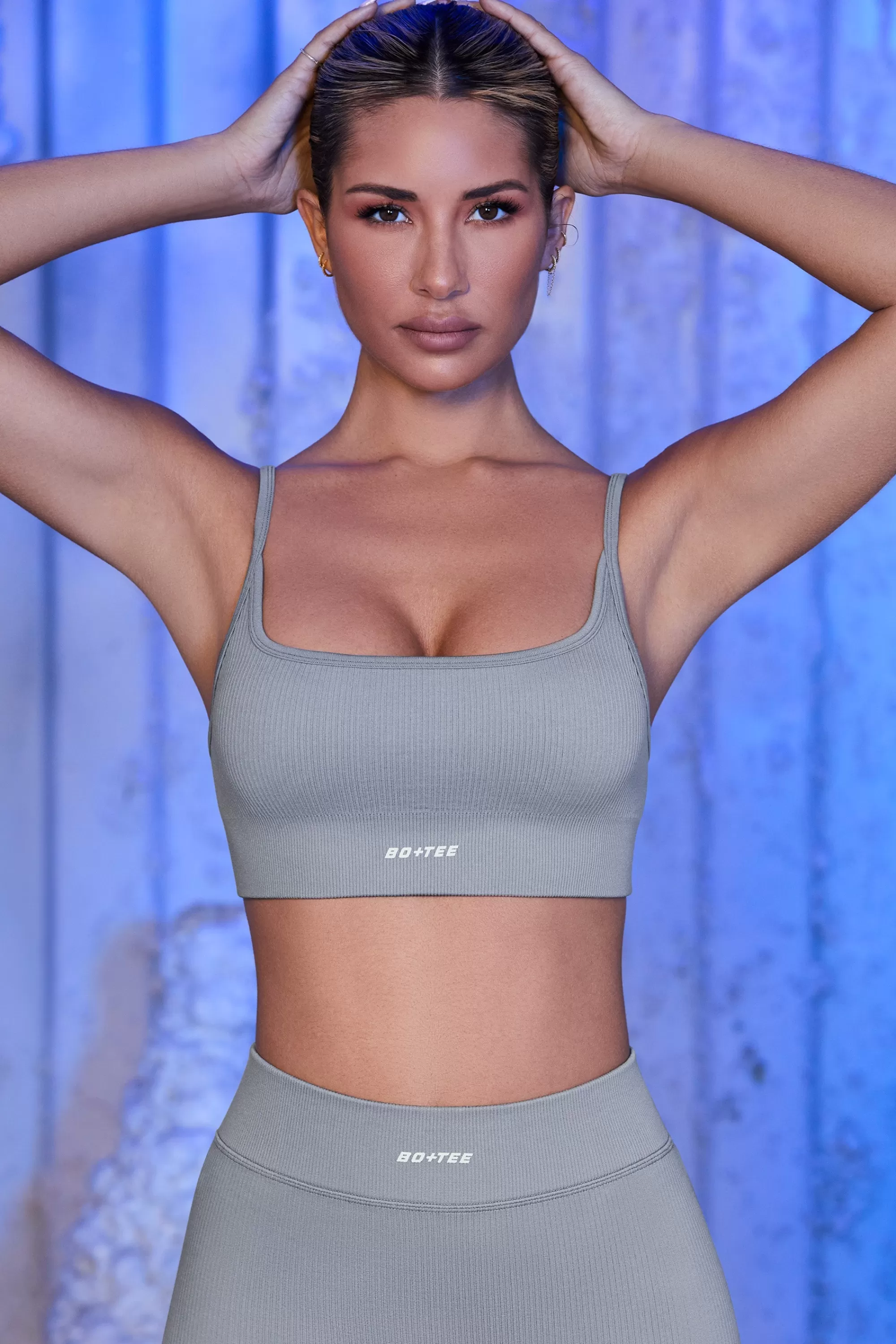 Oh Polly Strappy Sports Bra in Grey Shop