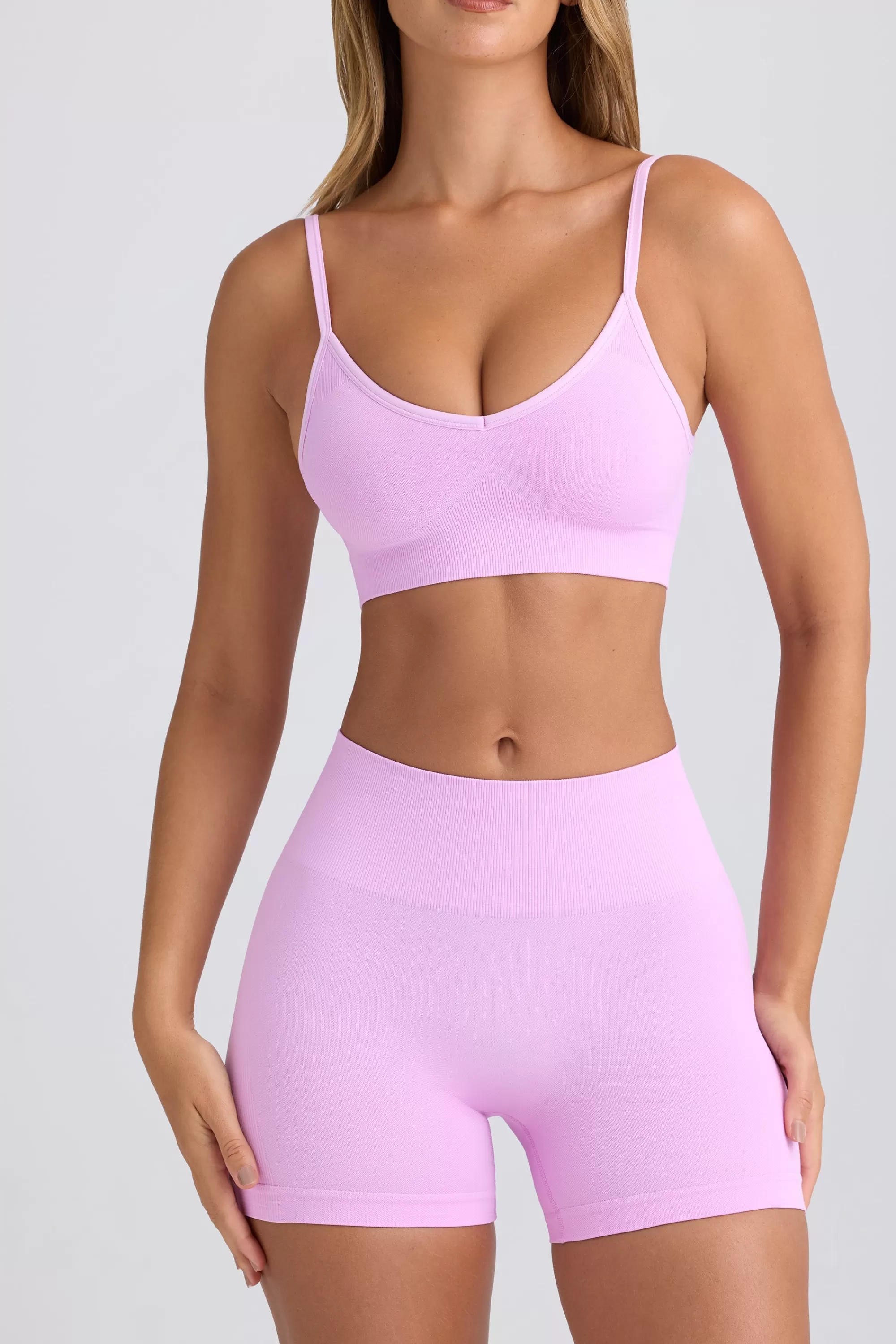 Oh Polly Super Sculpt Seamless High-Waist Mini Shorts in Violet Pink VioletPink Outlet