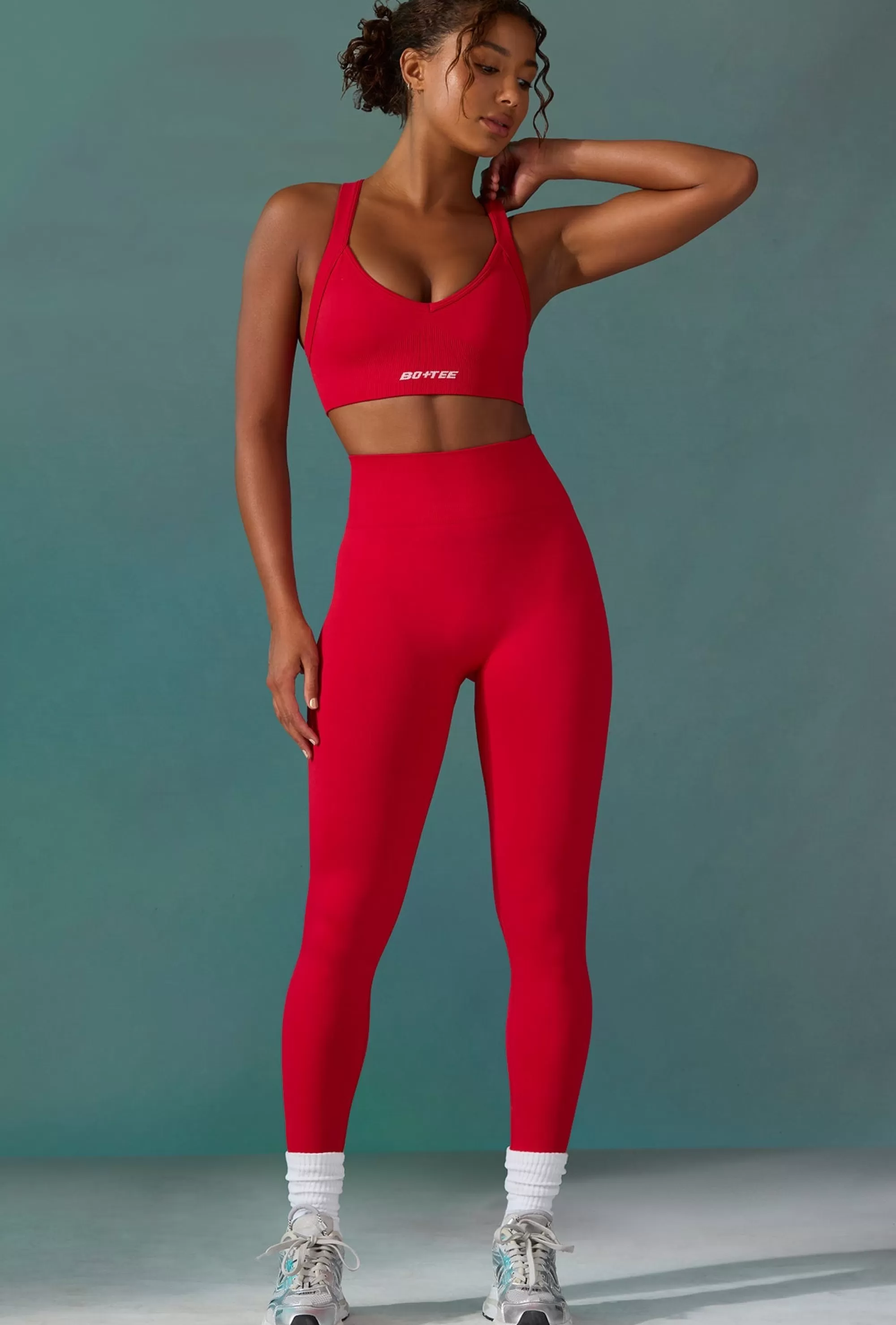 Oh Polly Super Sculpt Seamless Leggings in Tango Red TangoRed Discount