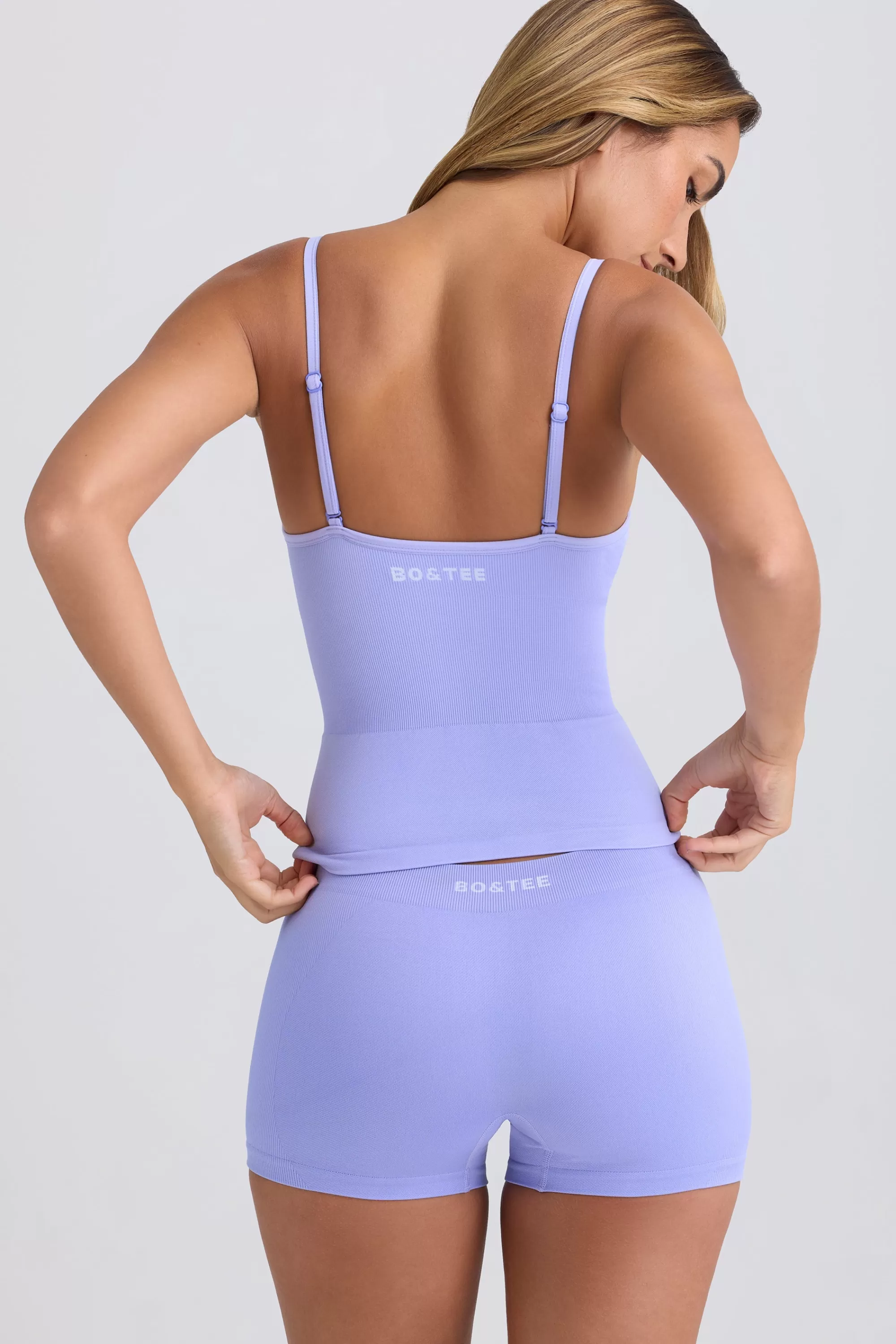 Oh Polly Super Sculpt Seamless Longline Tank Top in Periwinkle Best Sale