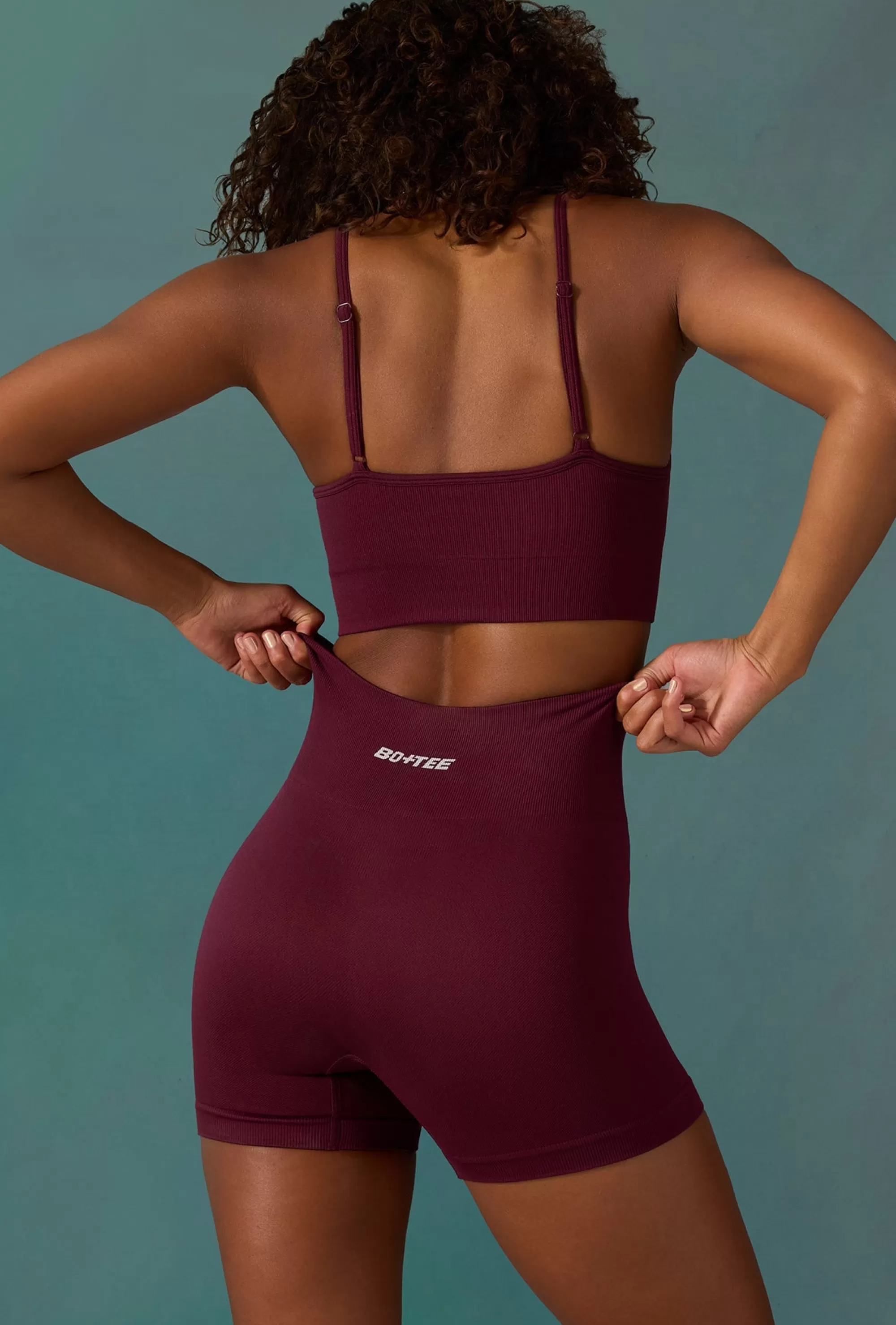 Oh Polly Super Sculpt Seamless Mini Shorts in Plum Fashion