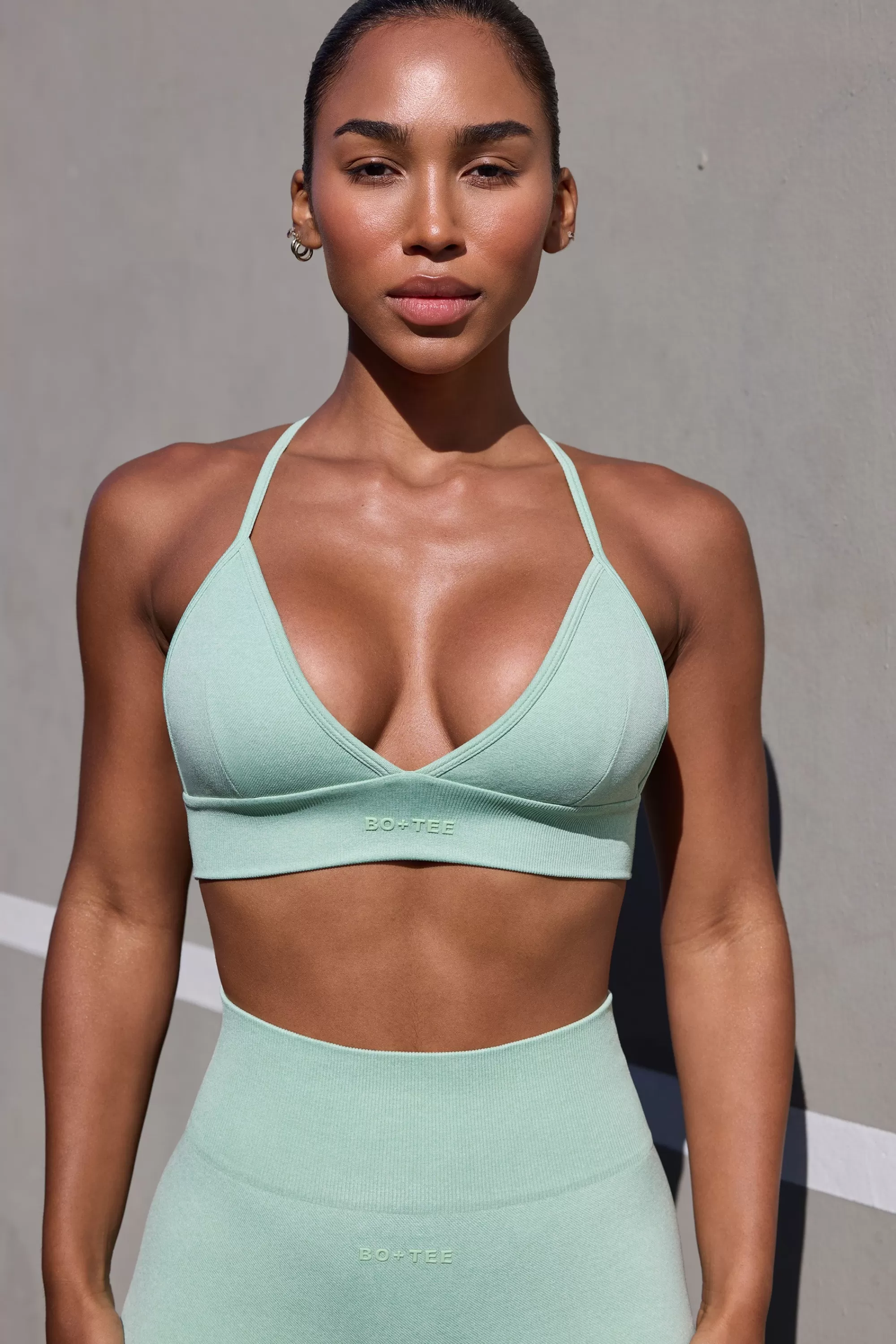 Oh Polly Super Sculpt Seamless Triangle Sports Bra in Pistachio Online