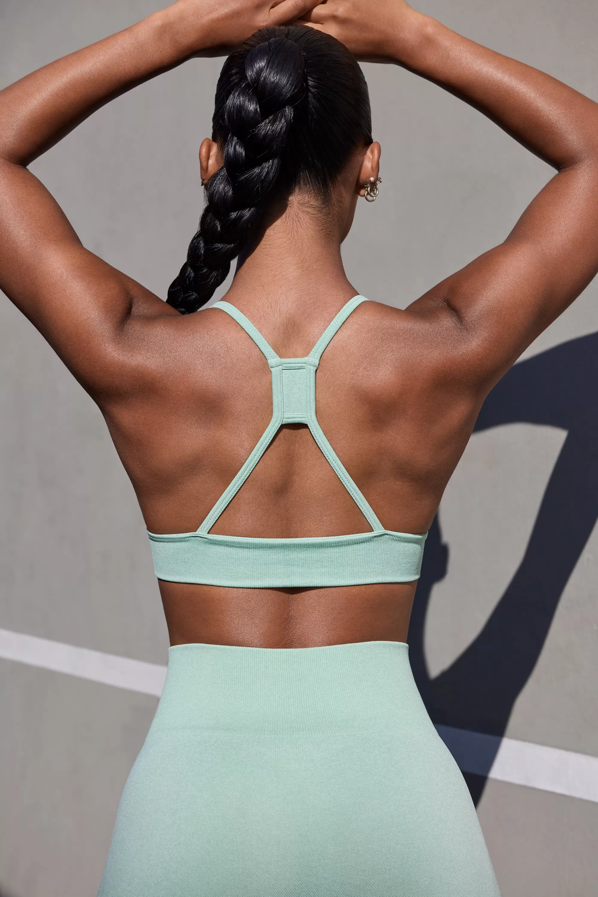 Oh Polly Super Sculpt Seamless Triangle Sports Bra in Pistachio Online