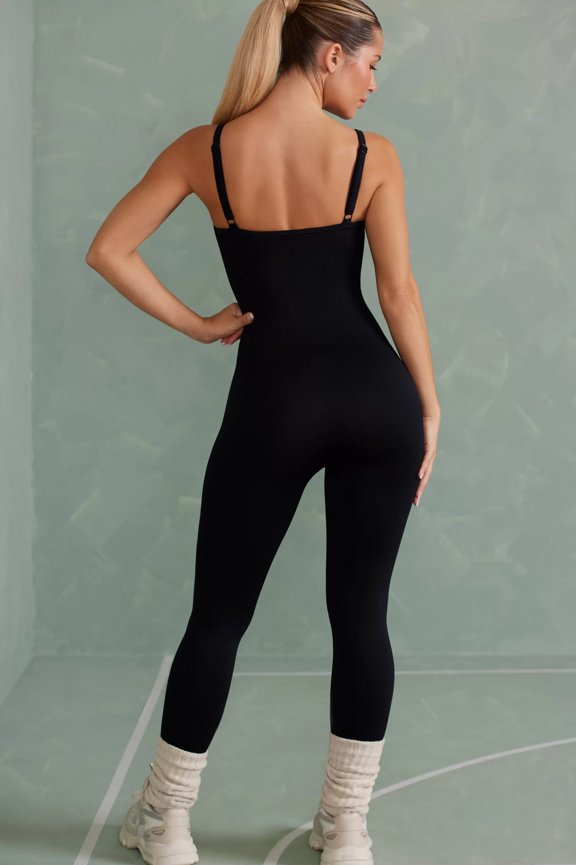 Oh Polly Super Sculpt Unitard in Onyx Black OnyxBlack Cheap