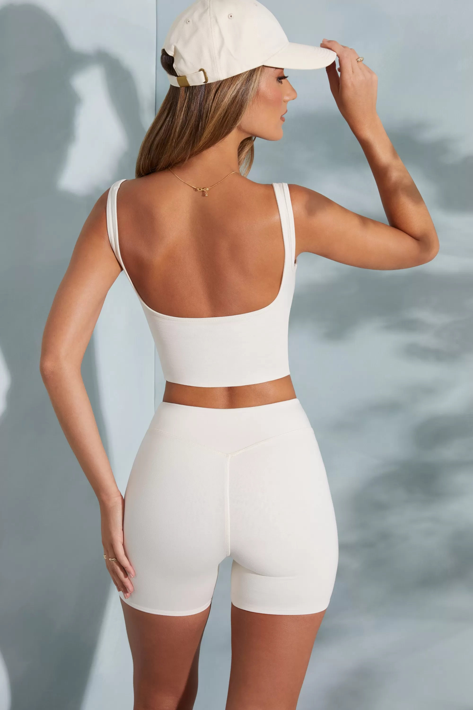 Oh Polly Sweetheart Neckline Crop Top in Ivory Hot