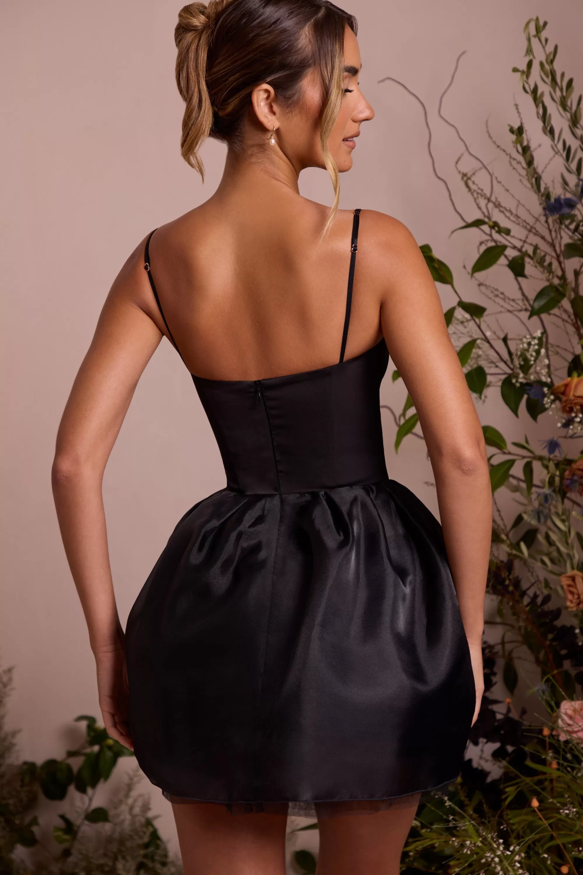 Oh Polly Tulle Skirt Corset Mini Dress in Black Best