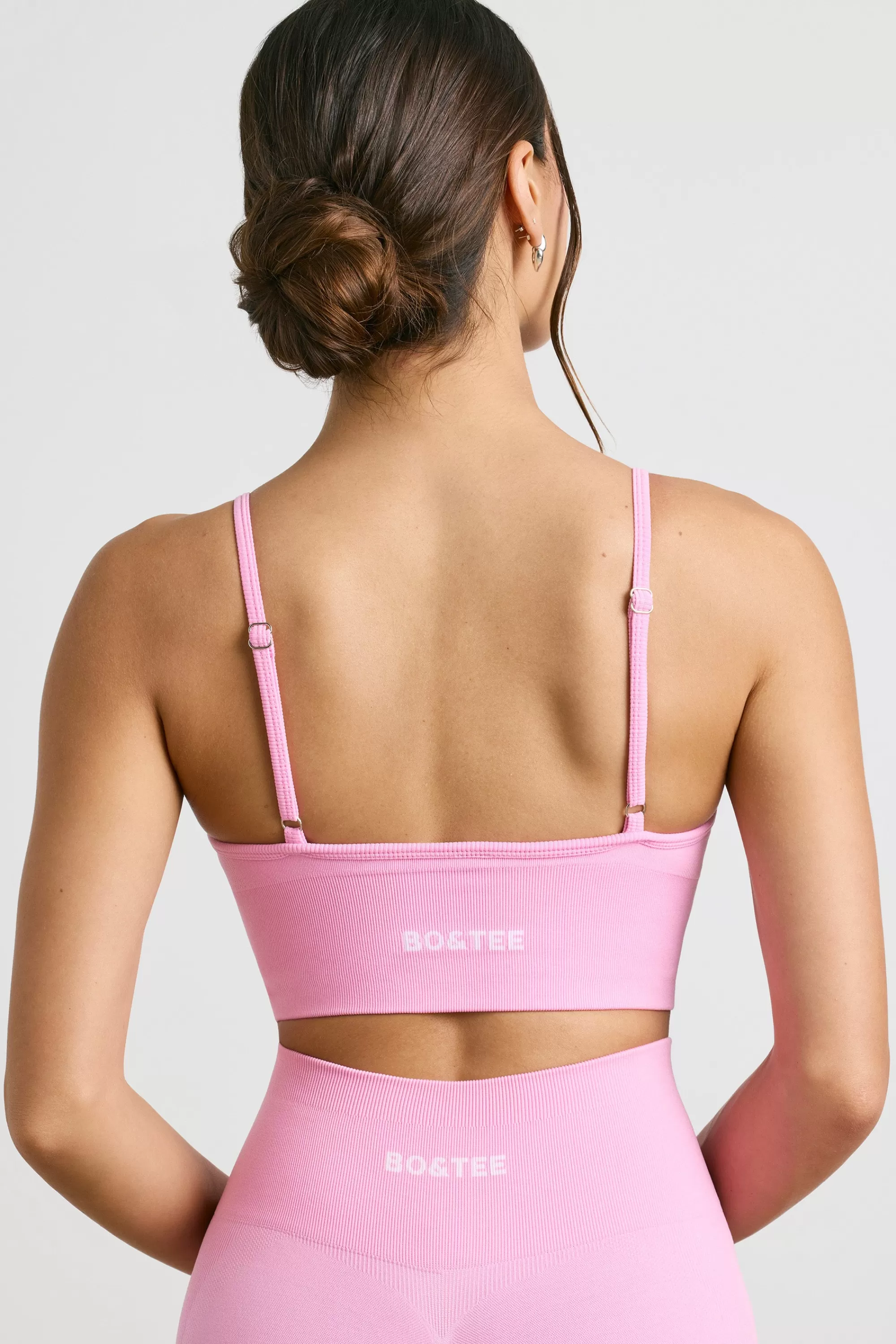 Oh Polly V-Neck Define Luxe Sports Bra in Bubblegum Pink BubblegumPink Online