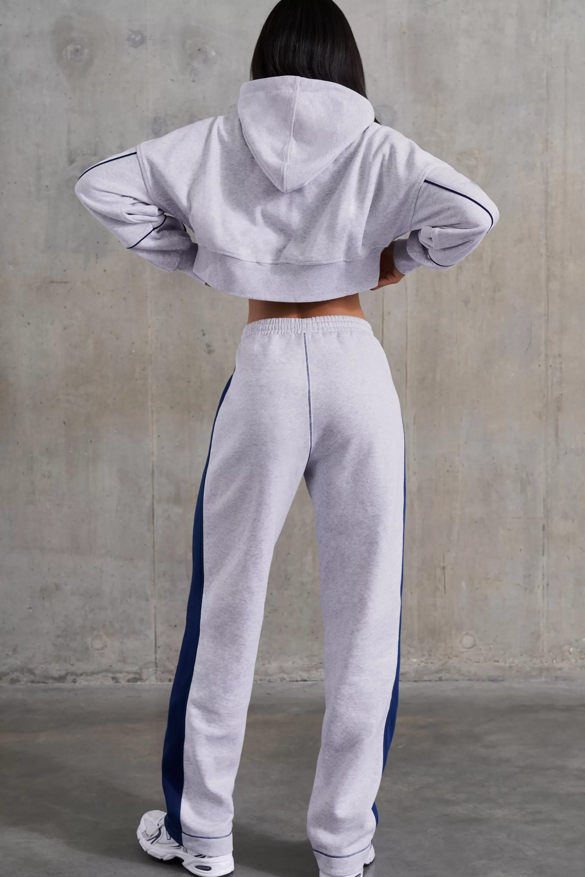 Oh Polly Wide Leg Sweatpants in Heather Grey HeatherGrey Hot