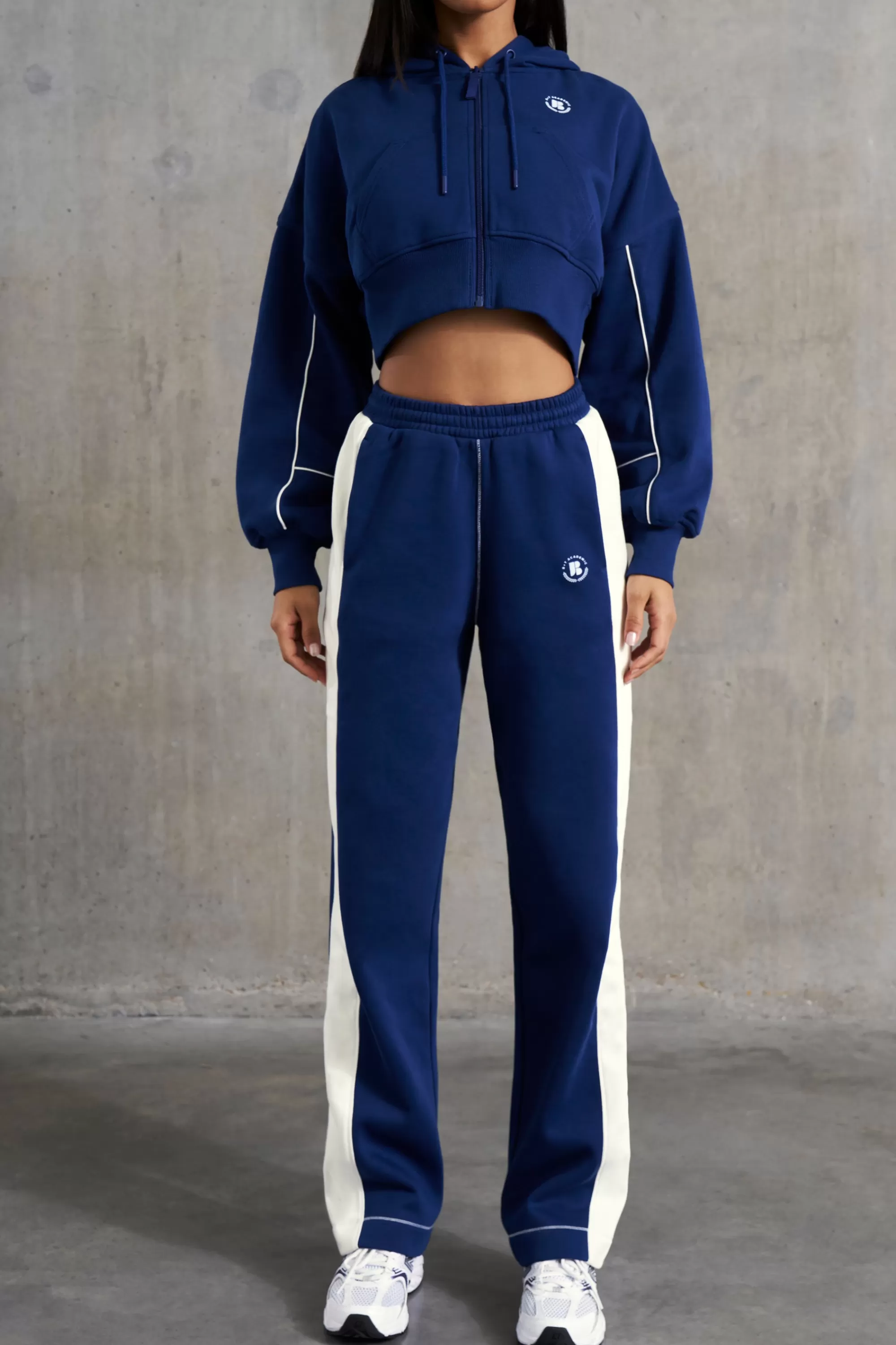 Oh Polly Wide Leg Sweatpants in Navy Cheap